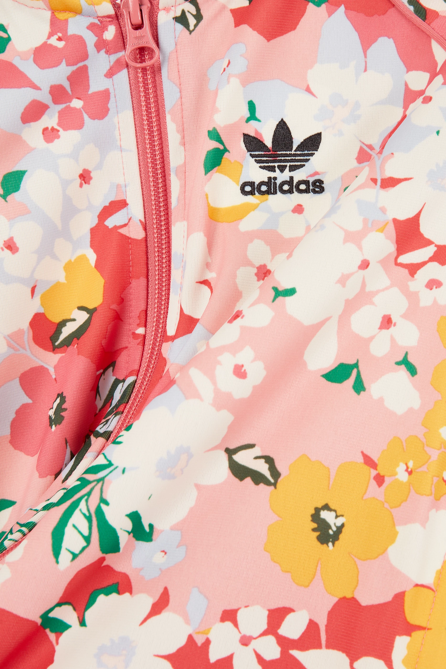 Adidas pink discount floral tracksuit