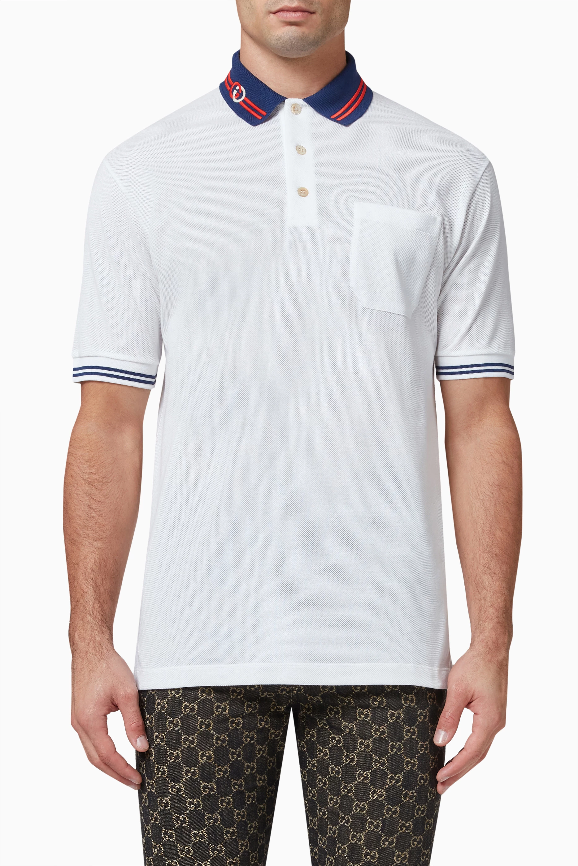 Mens gucci polo white cheap