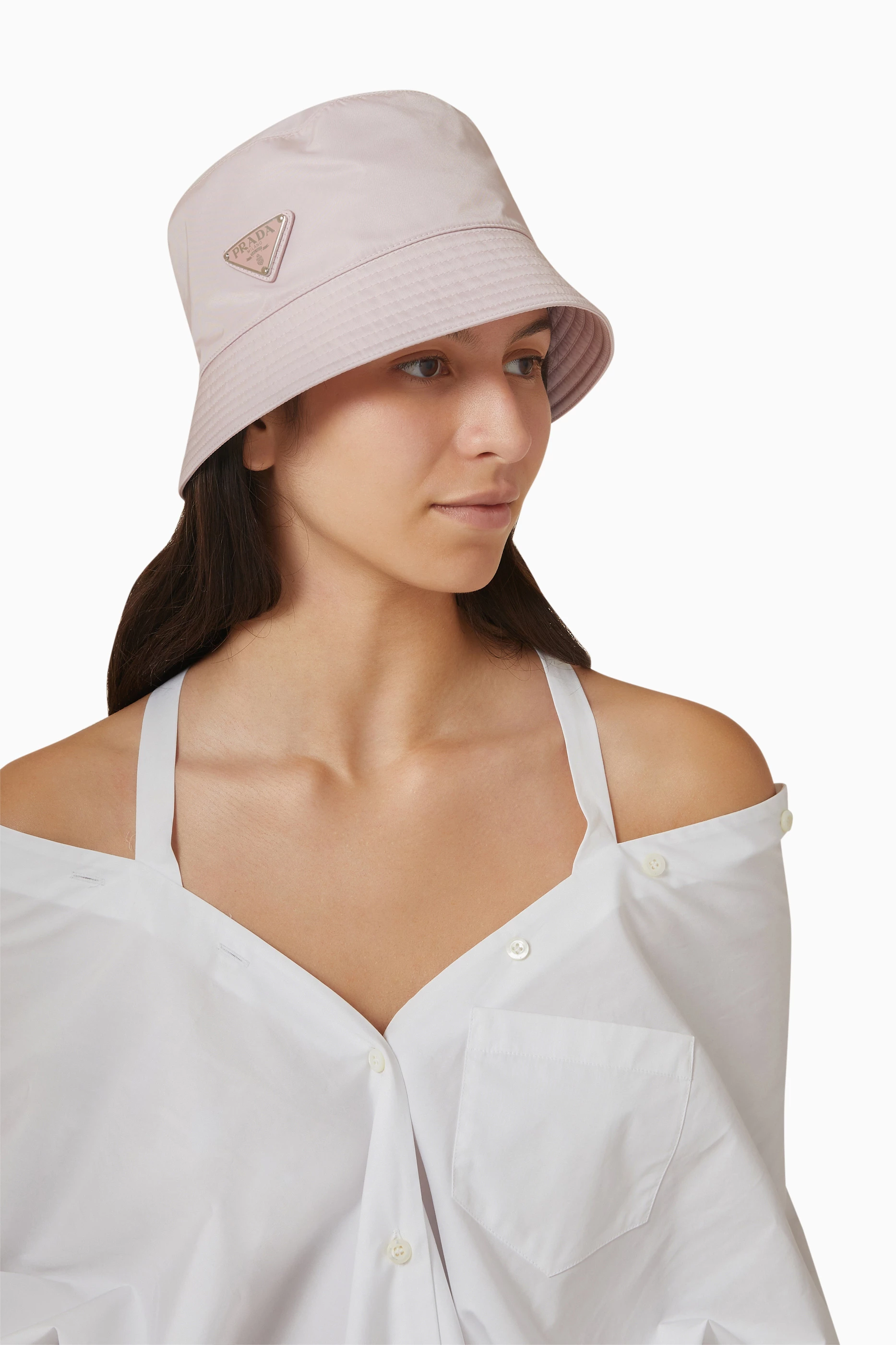 Prada nylon sales bucket hat pink