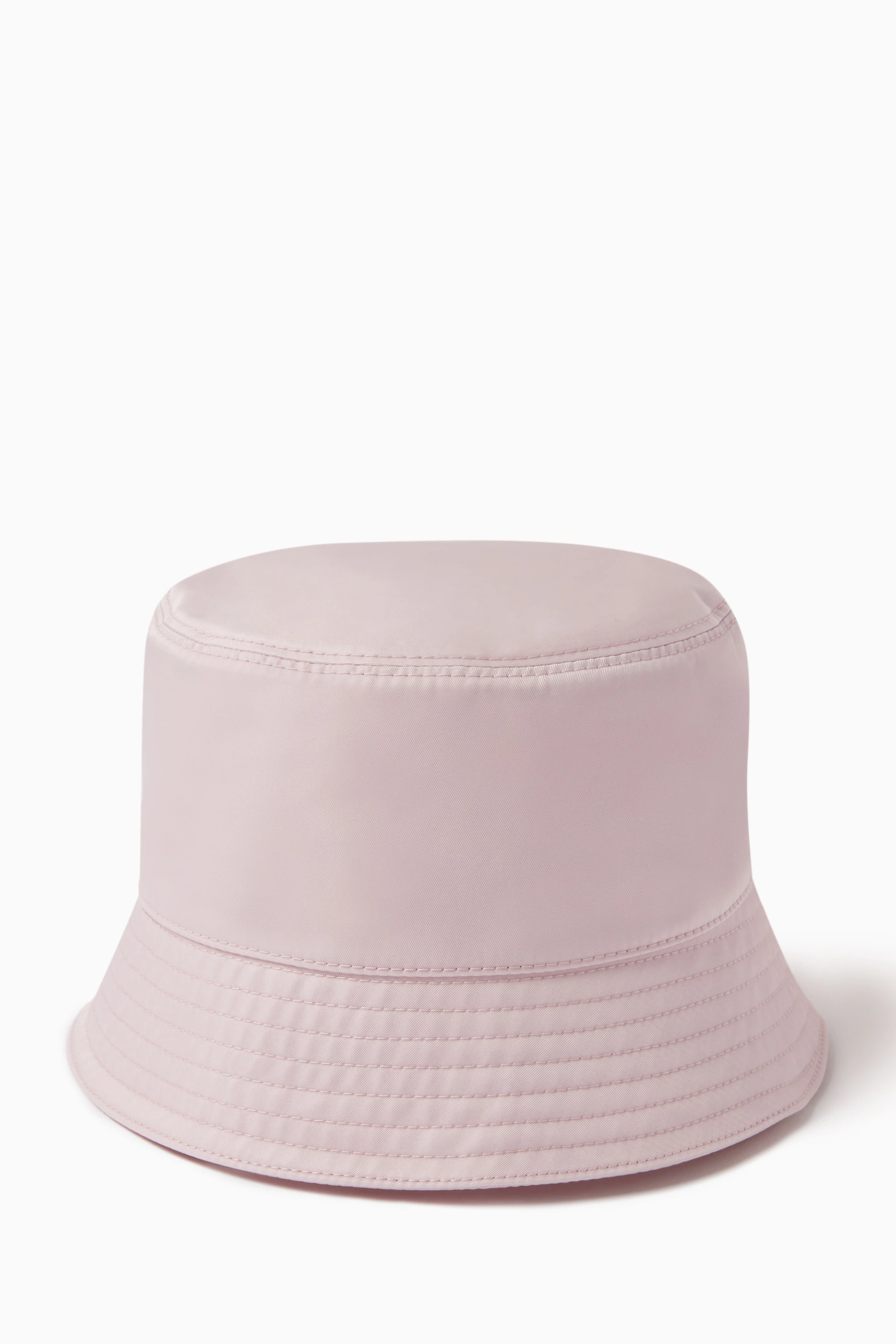 Buy Prada Pink Triangle Logo Bucket Hat in Re Nylon for Women in