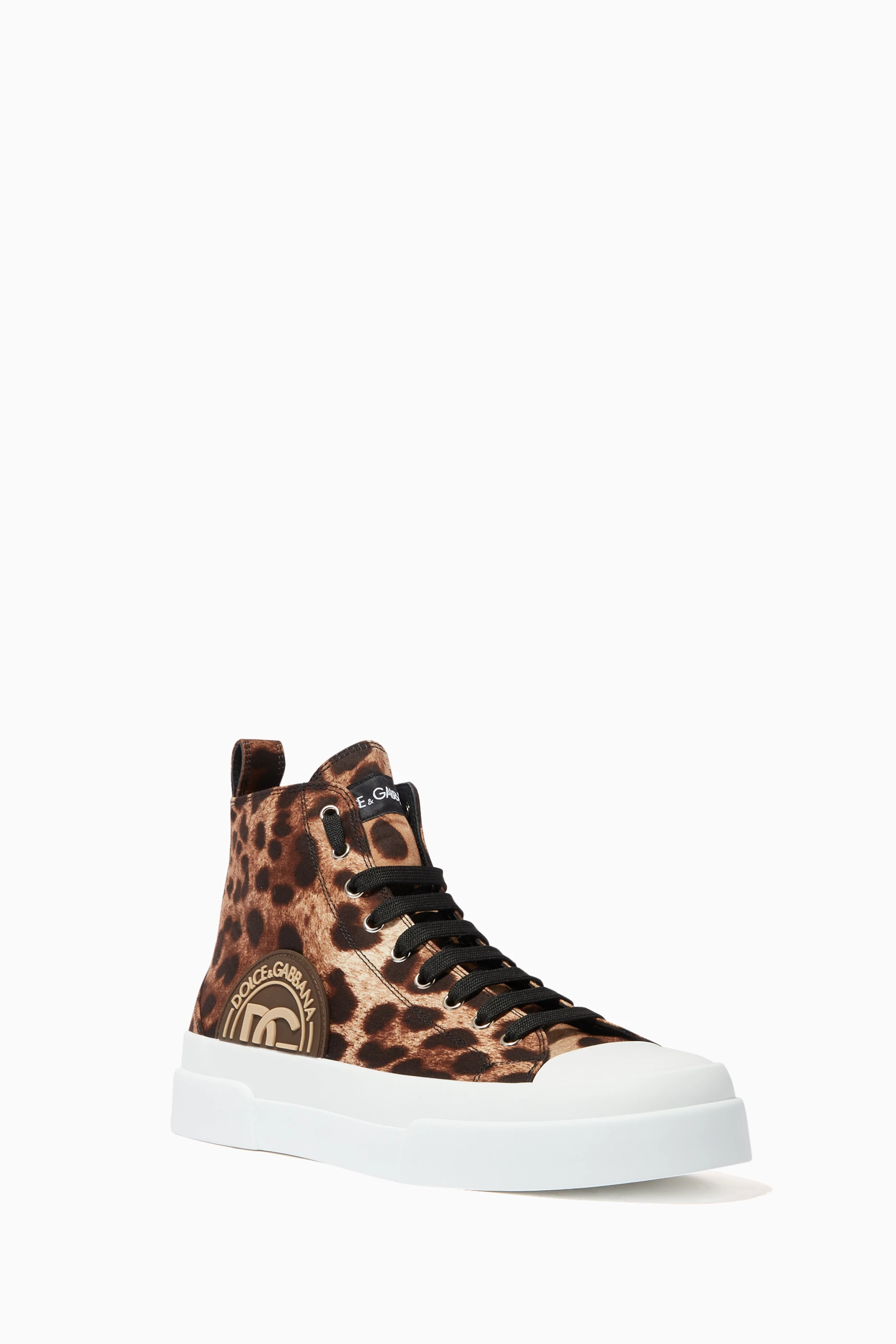 Buy Dolce Gabbana Brown Portofino Light Mid top Sneakers with