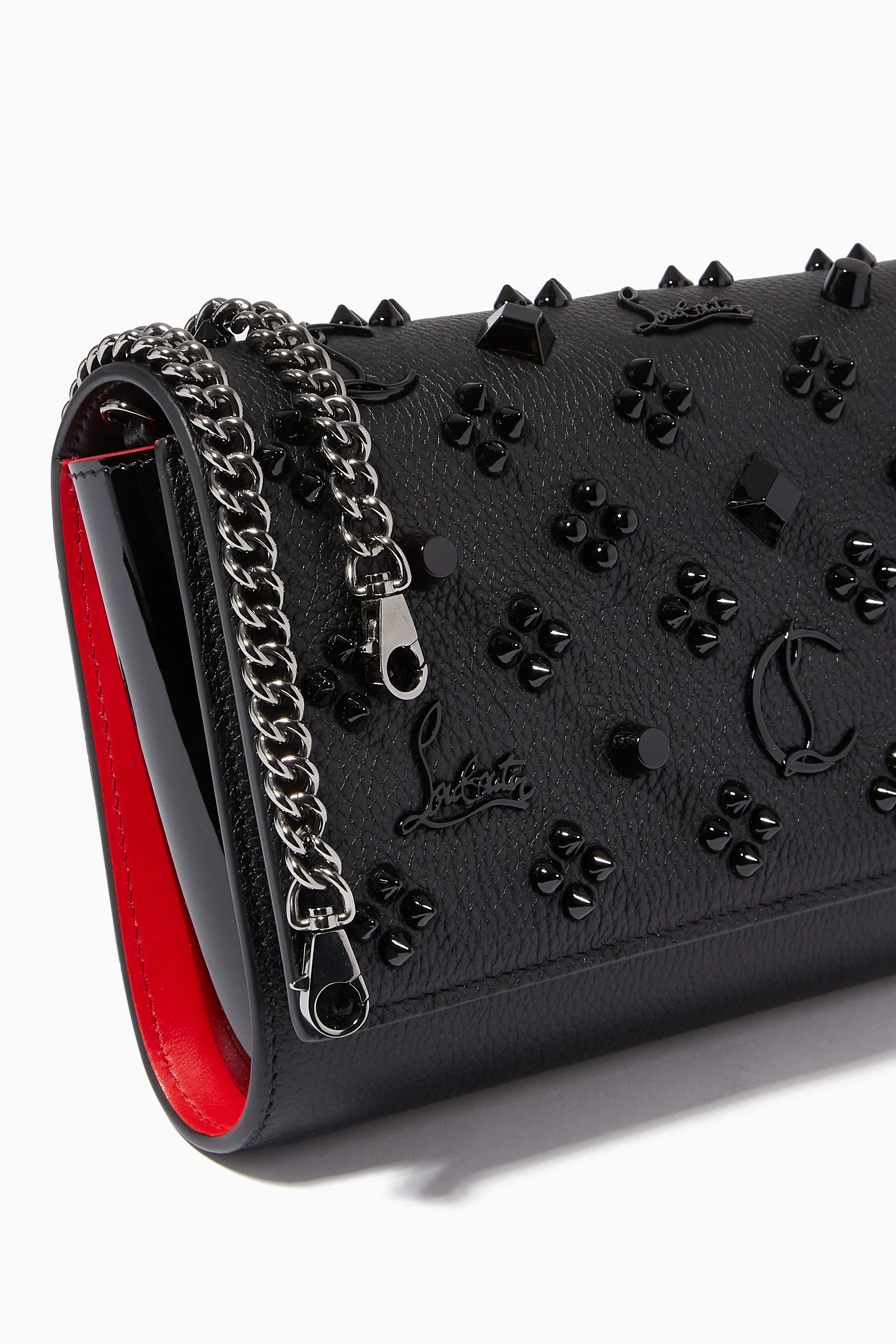 Buy Christian Louboutin Black Paloma Clutch in Textured Leather