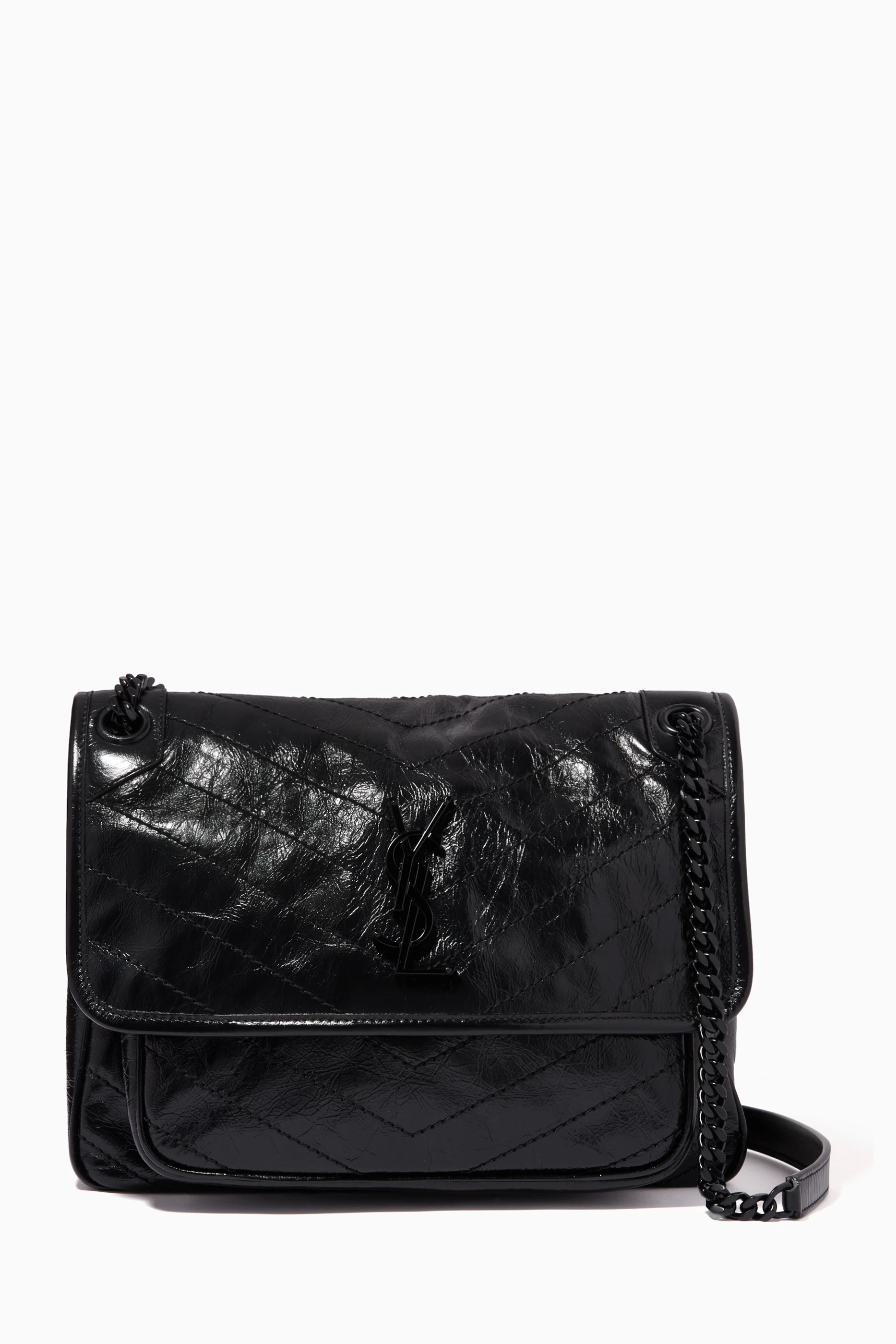 Niki chain wallet 2025 in crinkled vintage leather