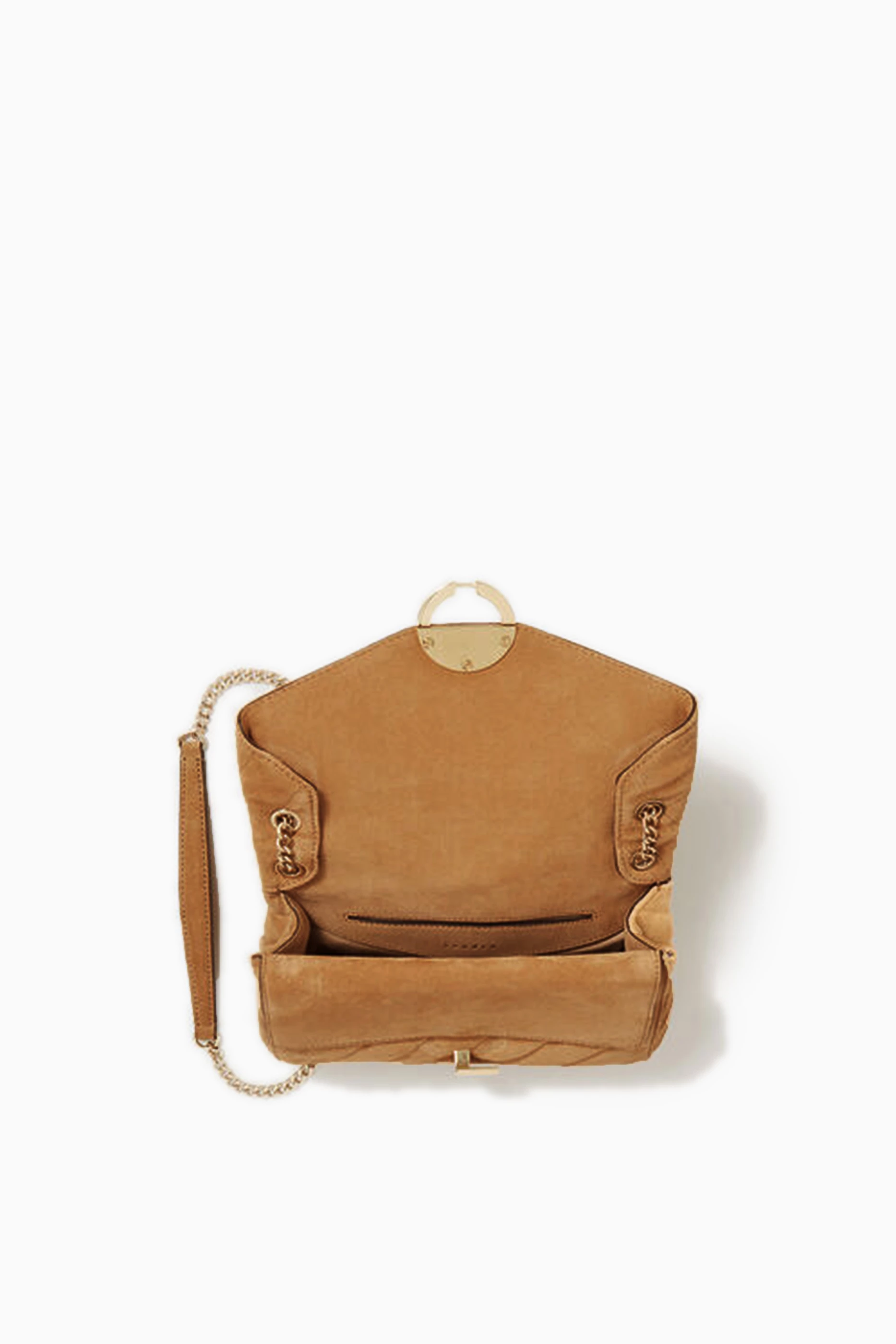 Buy SANDRO Neutral Yza Shoulder Bag in Suede for Women in Saudi