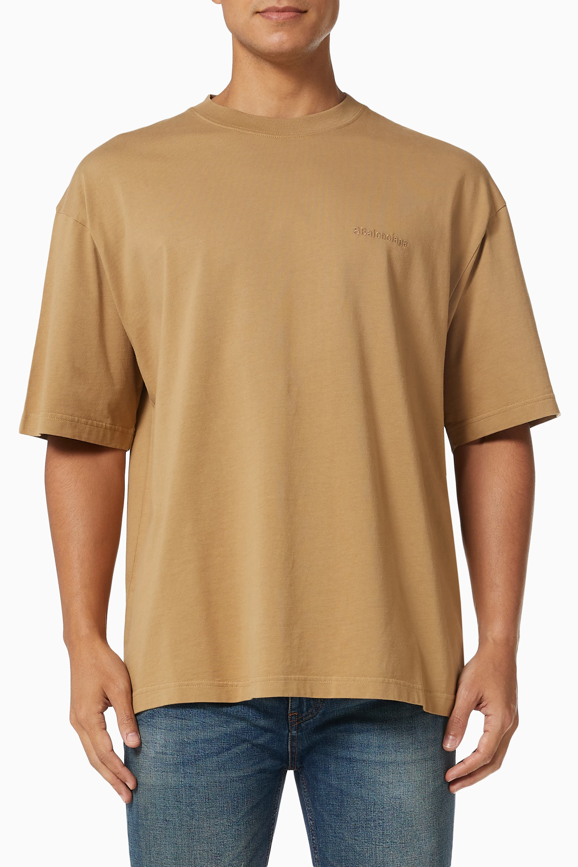 Balenciaga brown t best sale shirt
