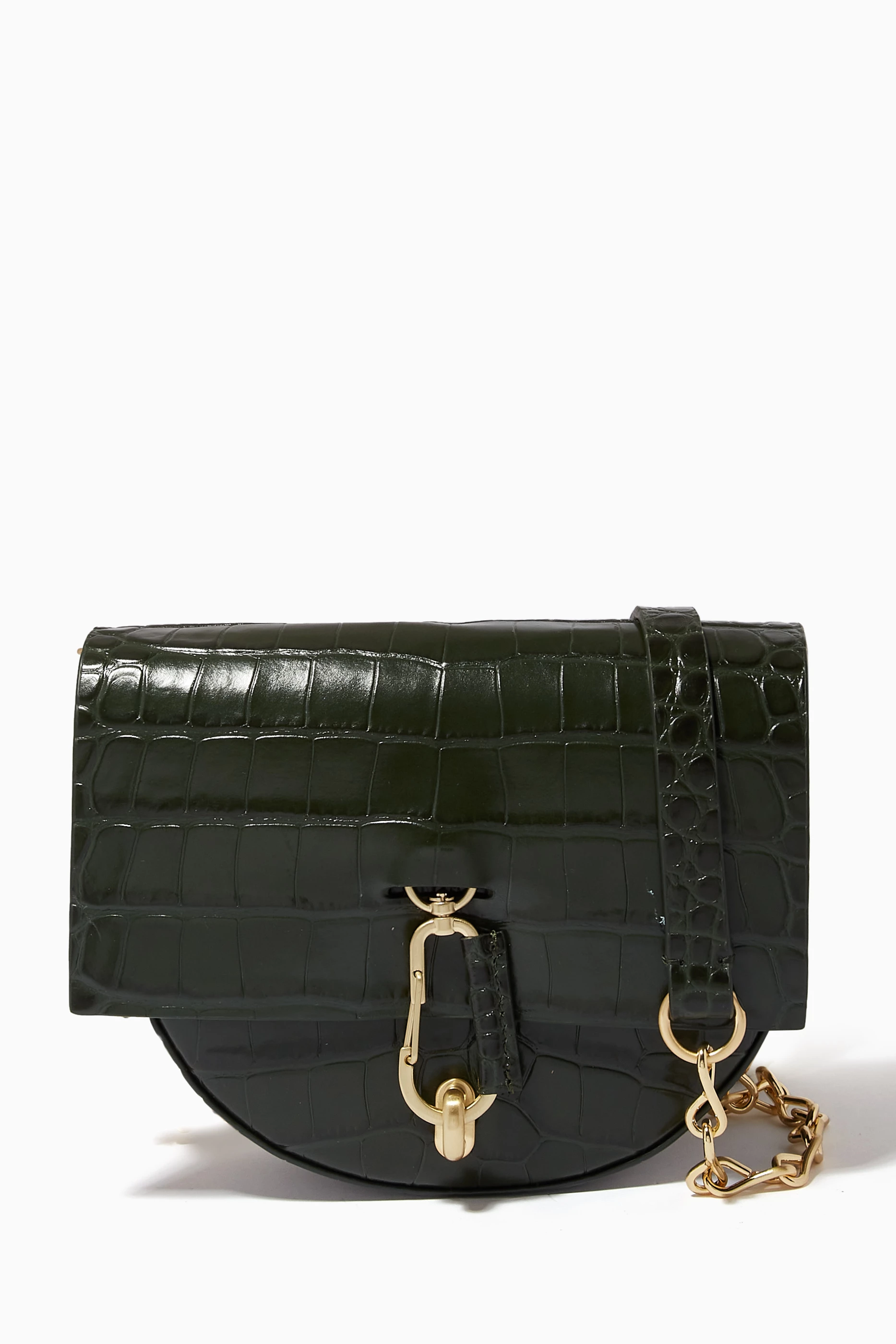 Zac Zac Posen Belay Leather Saddle Bag in Green