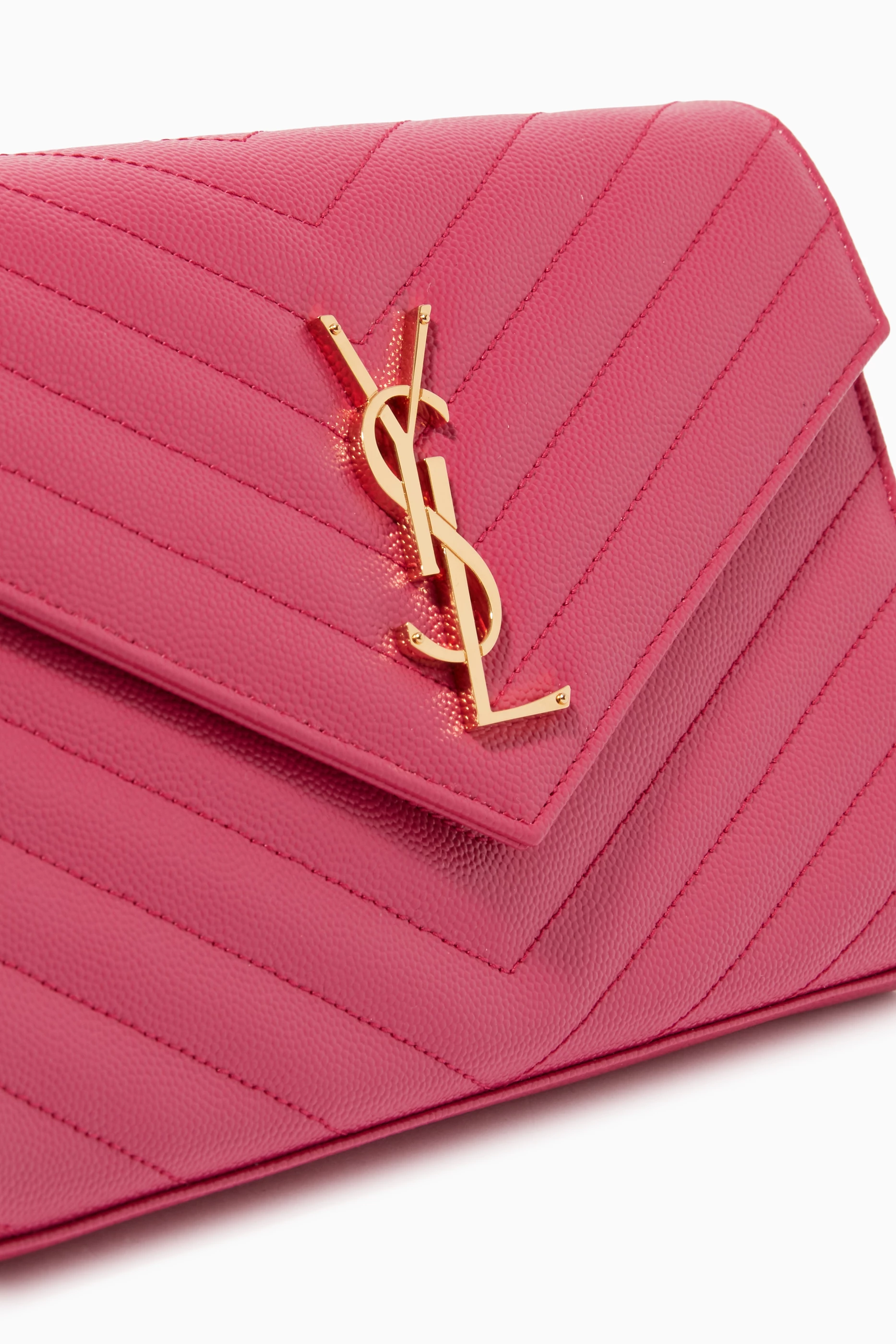 Saint laurent wallet best sale on chain pink