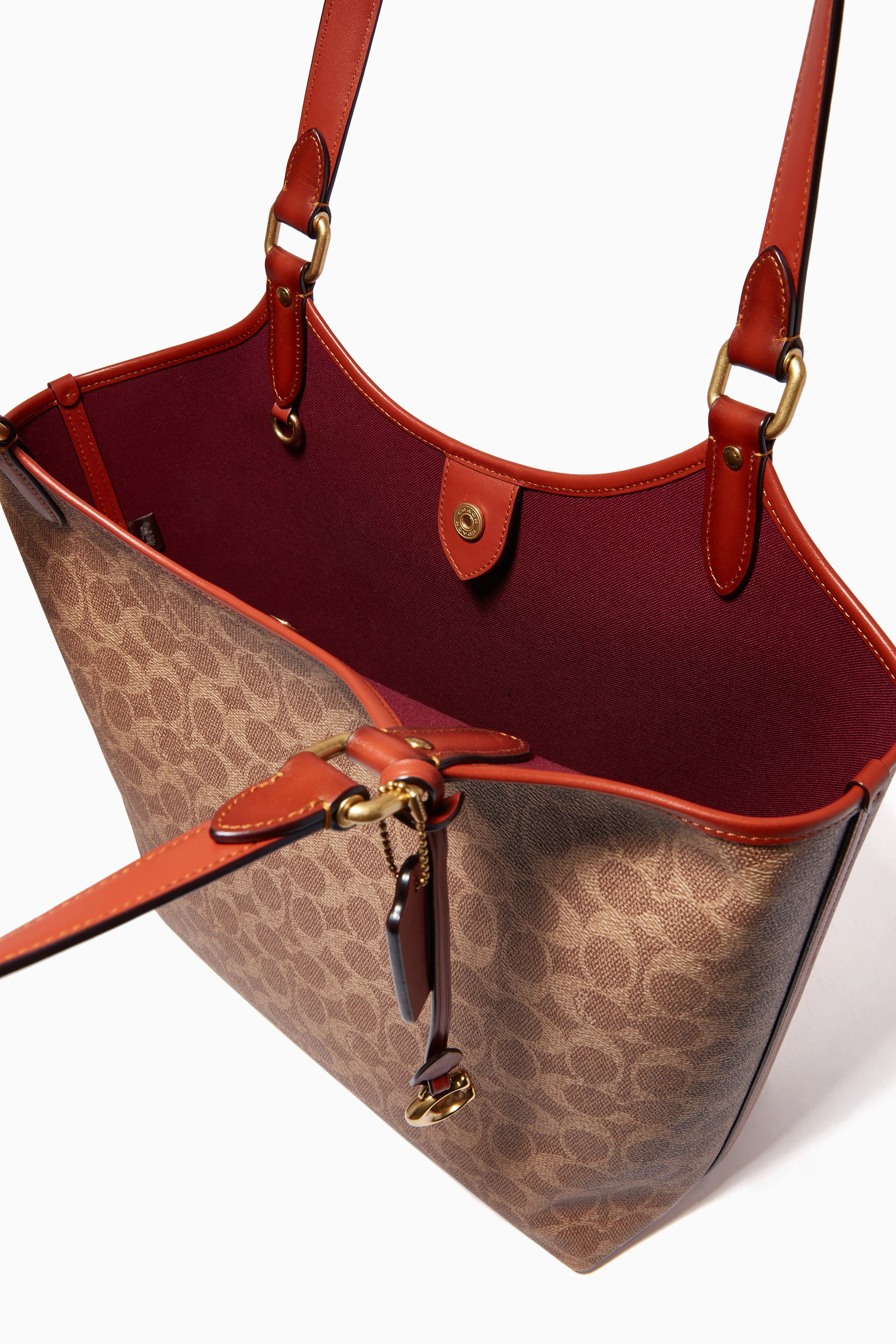 Coach signature hotsell canvas market tote
