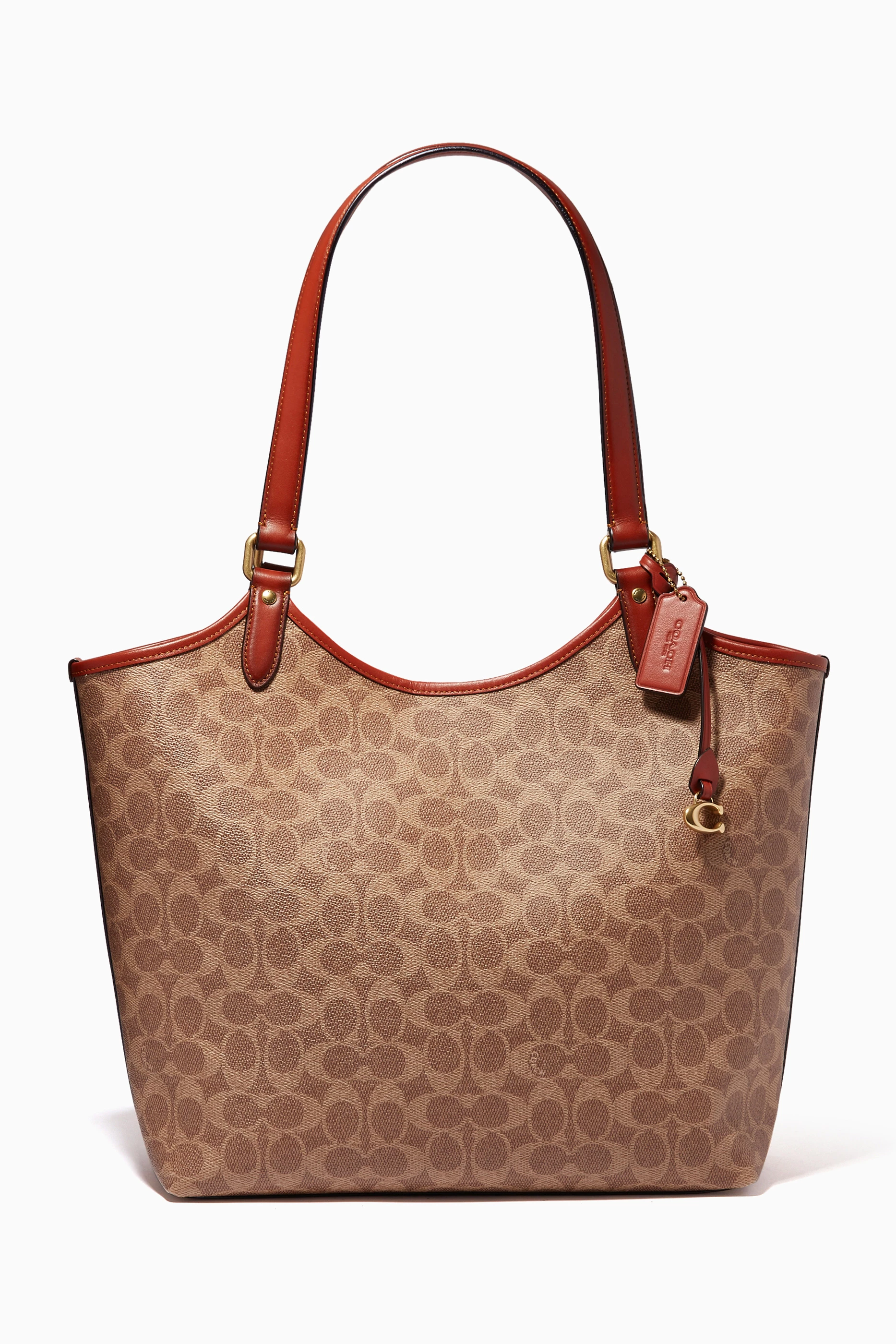 Coach Day Tote - Tan Rust Signature Canvas