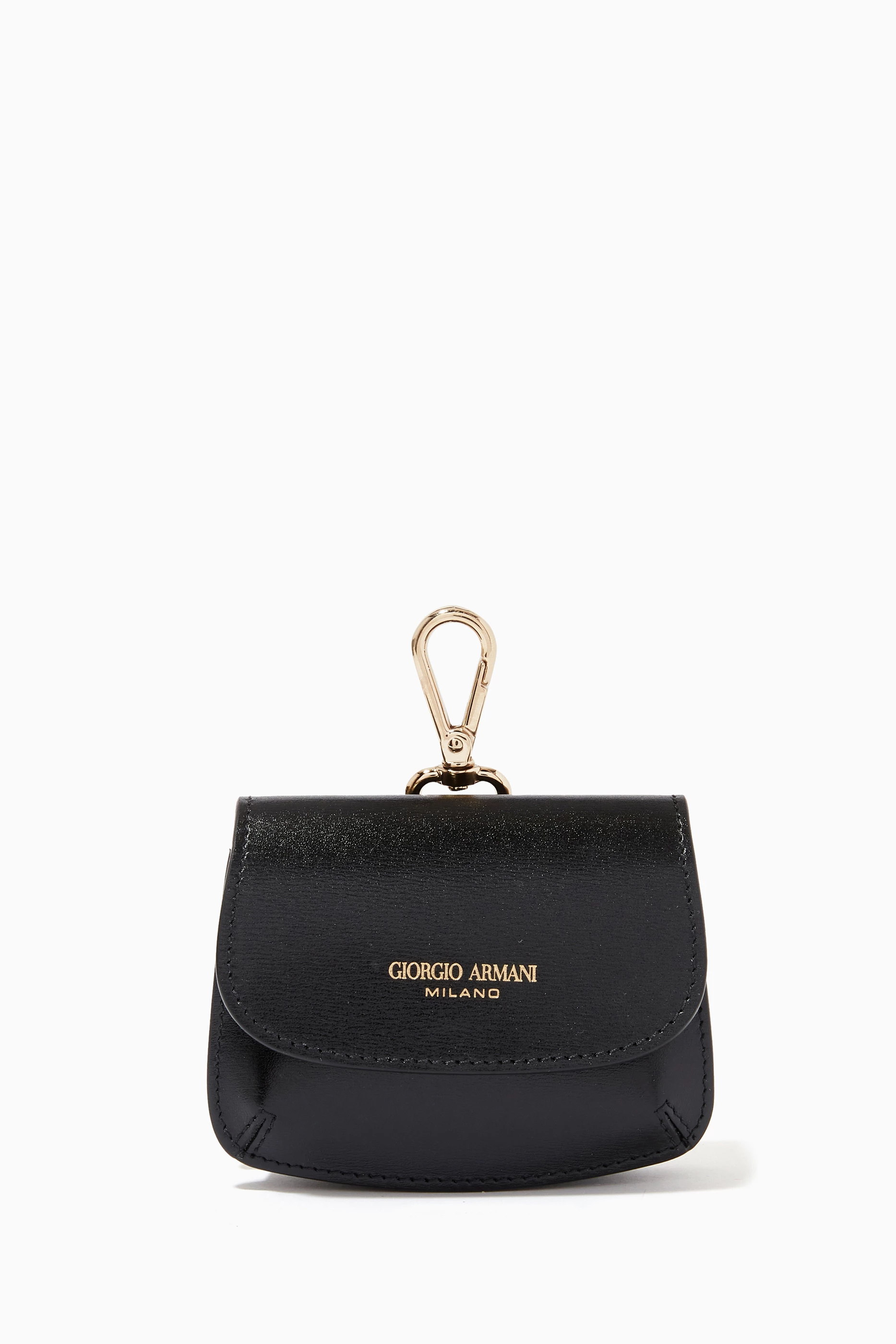 Buy Giorgio Armani Black La Prima Charm Bag in Bovine Leather for