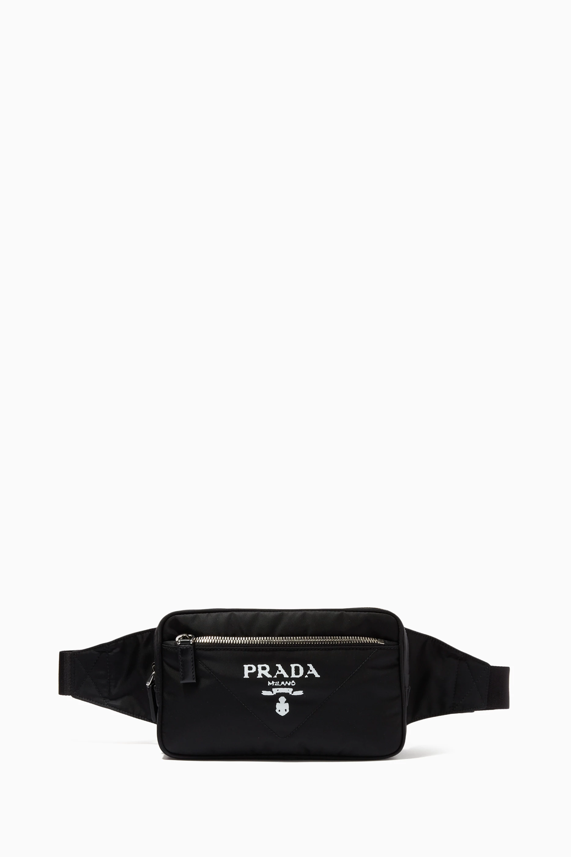 Buy Prada Black Logo Belt Bag in Re Nylon for Men in Saudi Ounass
