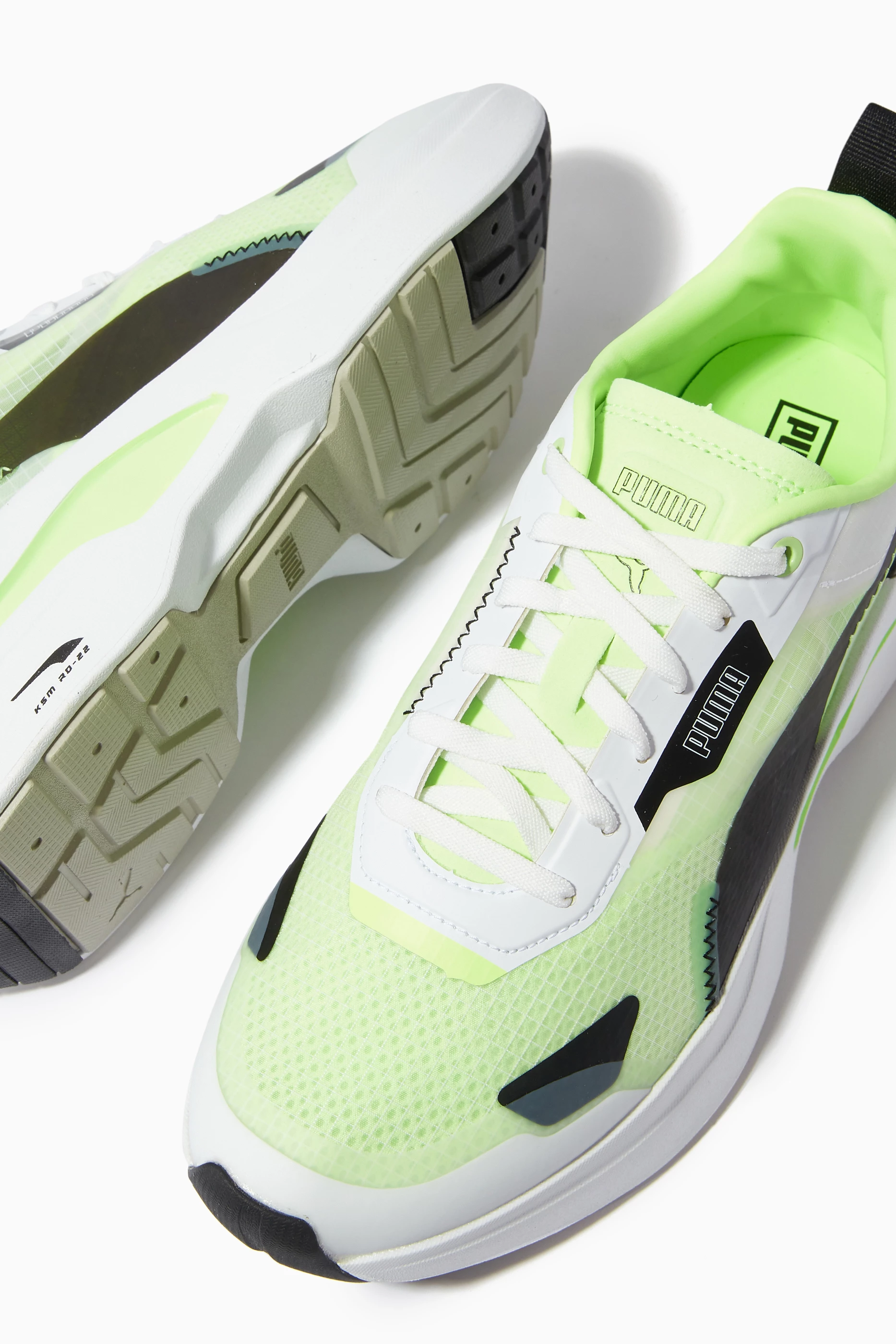 Buy Puma Green Kosmo Rider Sneakers in Mixed Fabric for Women in