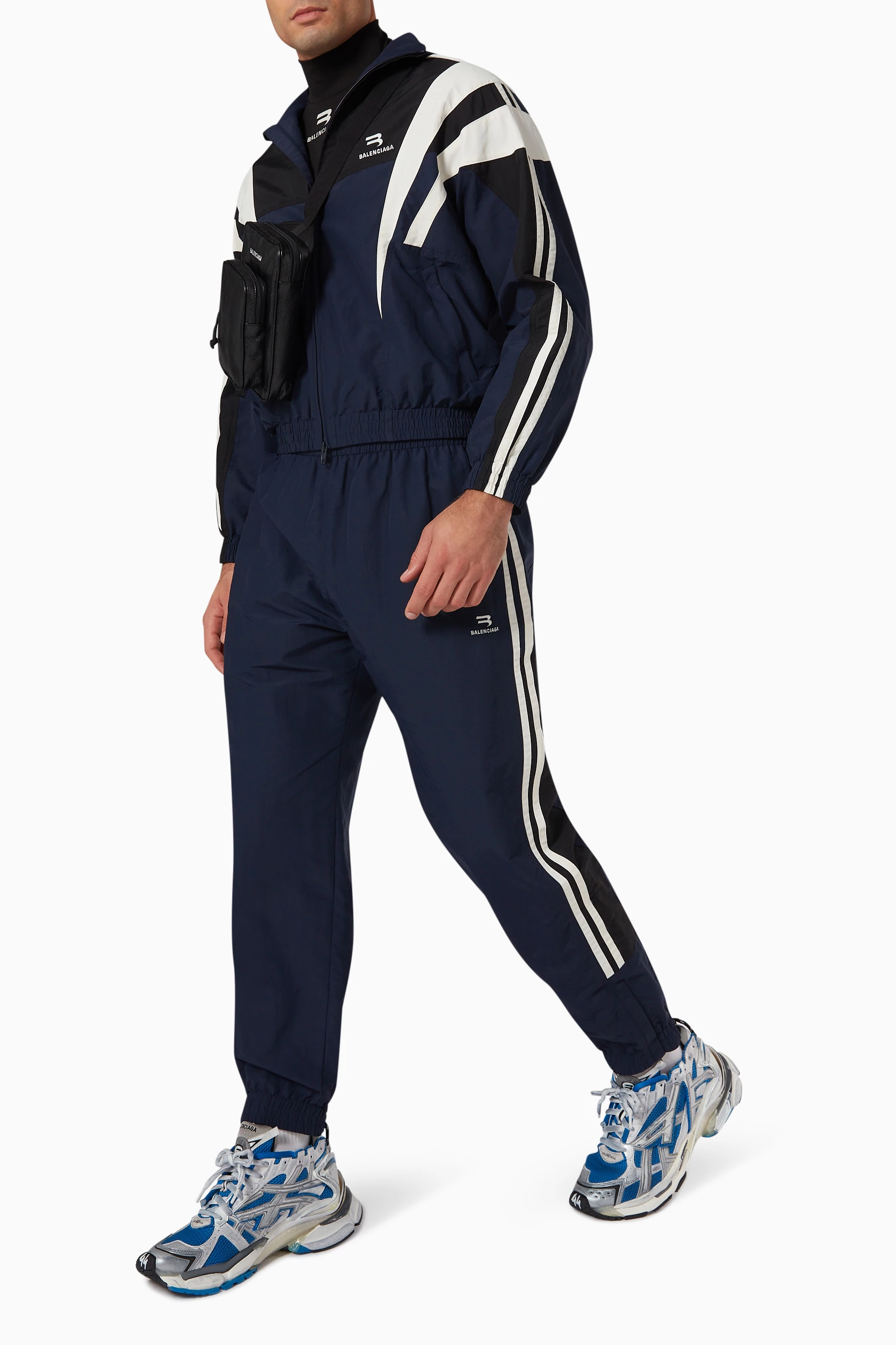 Buy Balenciaga Blue Sporty B Tracksuit Pants in Nylon for Men in