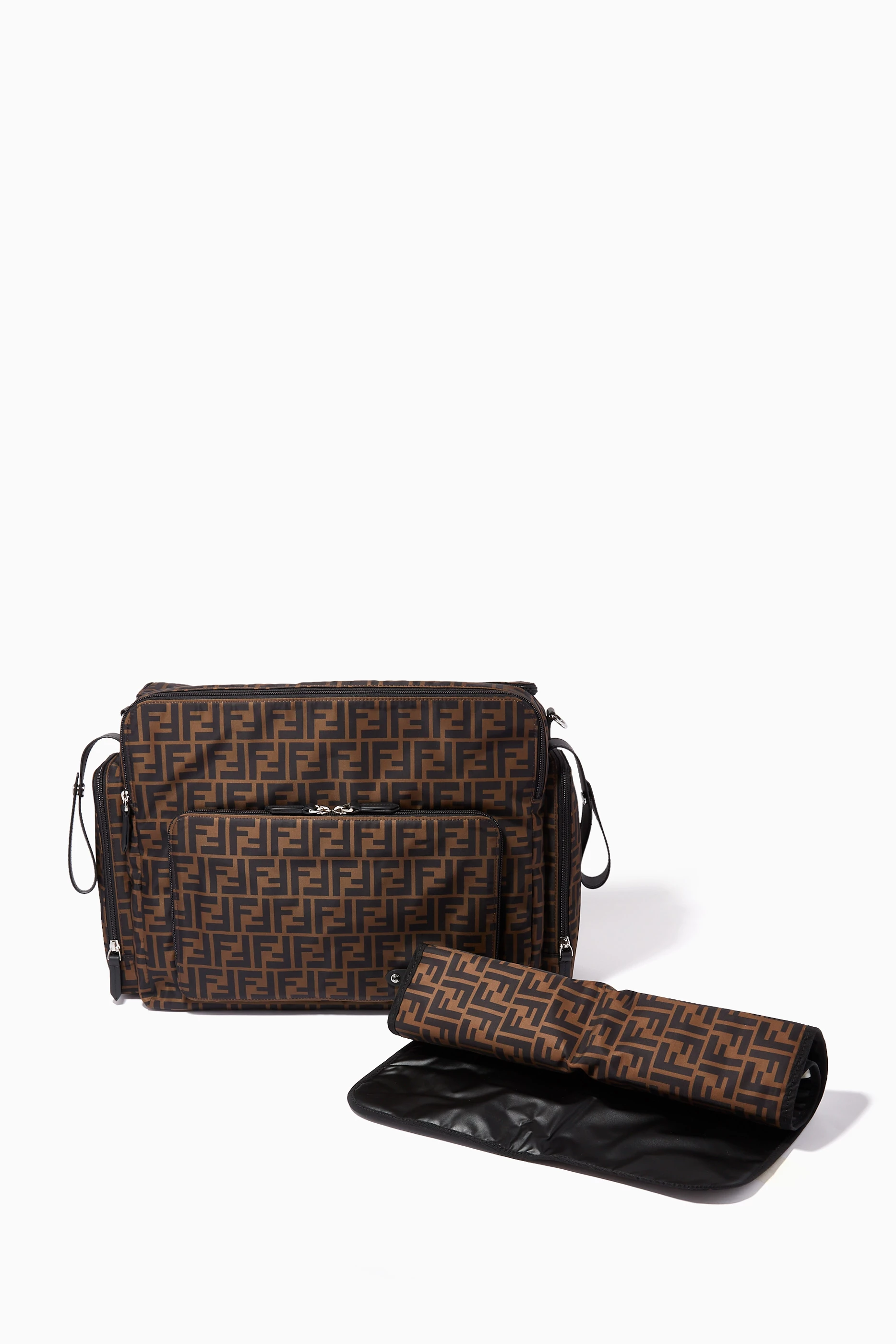 Buy Fendi Brown FF Logo Diaper Bag in Nylon for UNISEX in Saudi