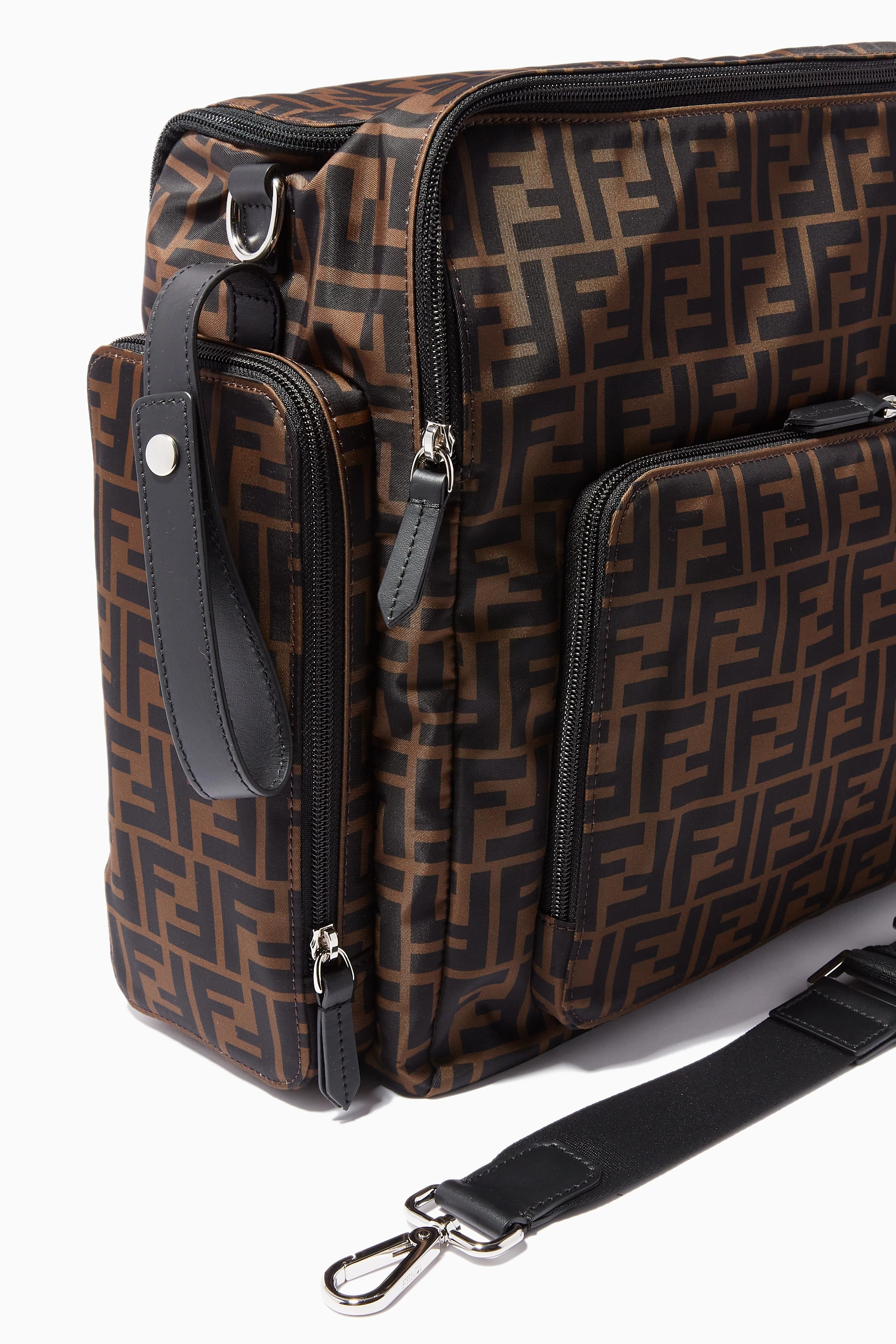 Buy Fendi Brown FF Logo Diaper Bag in Nylon for UNISEX in Saudi