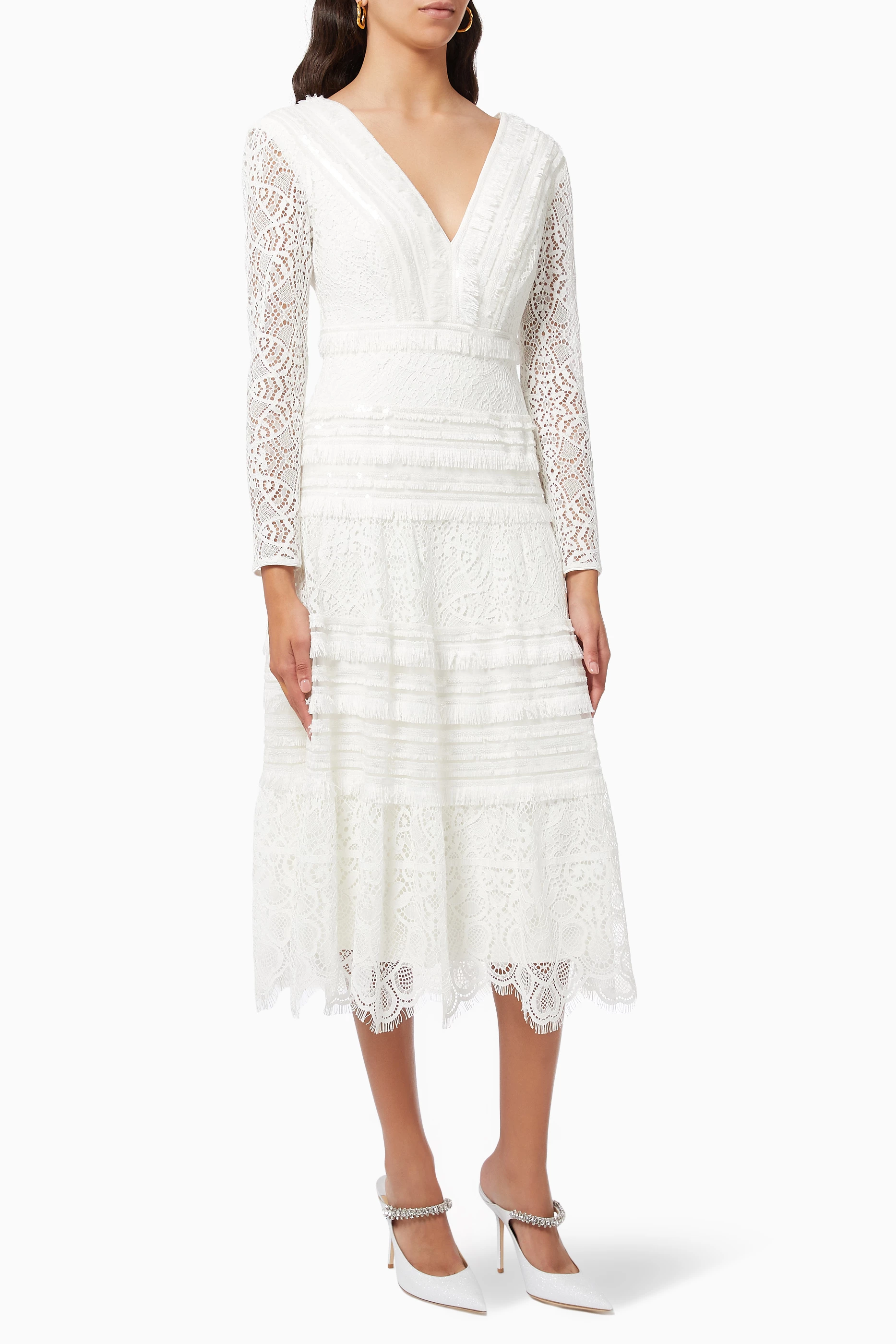 Tadashi shoji lace midi hotsell dress