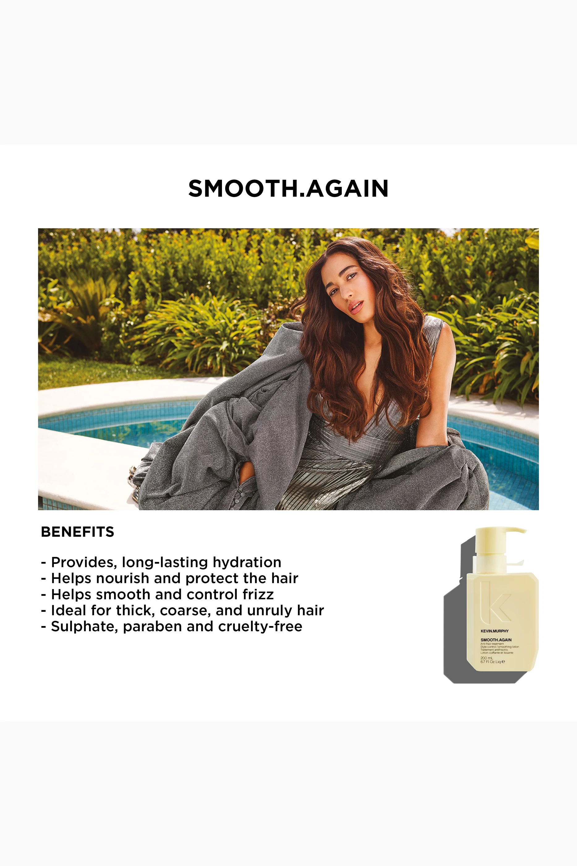 Buy Kevin Murphy Colourless SMOOTH.AGAIN – Leave-in Anti Frizz Treatment  for Frizzy Hair, 200ml for UNISEX in Saudi