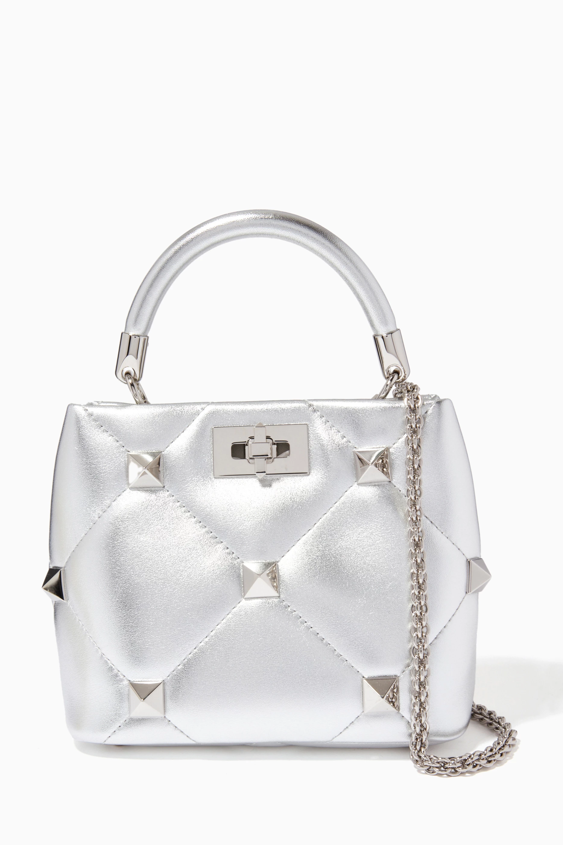 Jimmy Choo Diamond Leather Top-Handle Bag