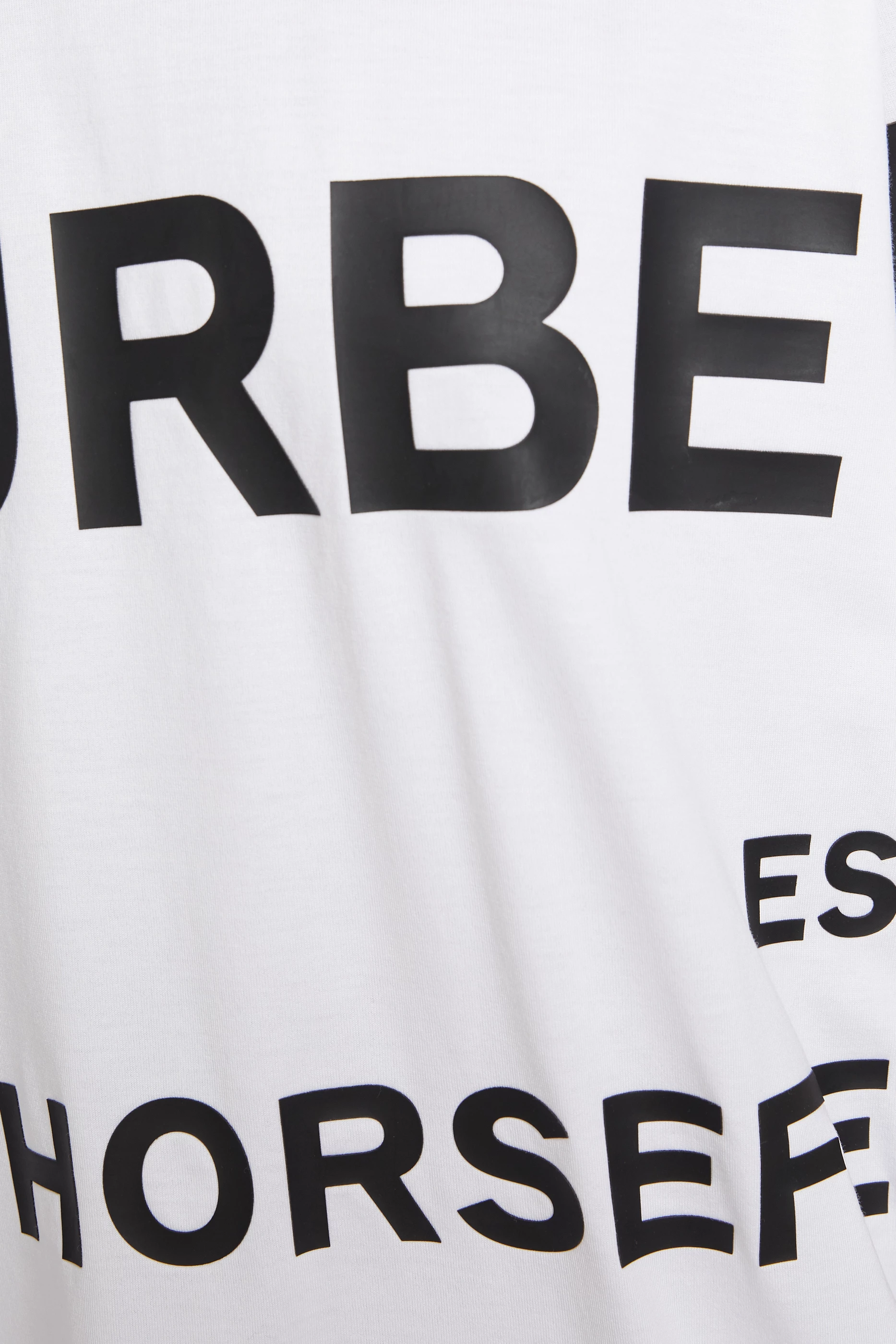 Buy Burberry White Carrick Graphic T shirt in Jersey for Women in