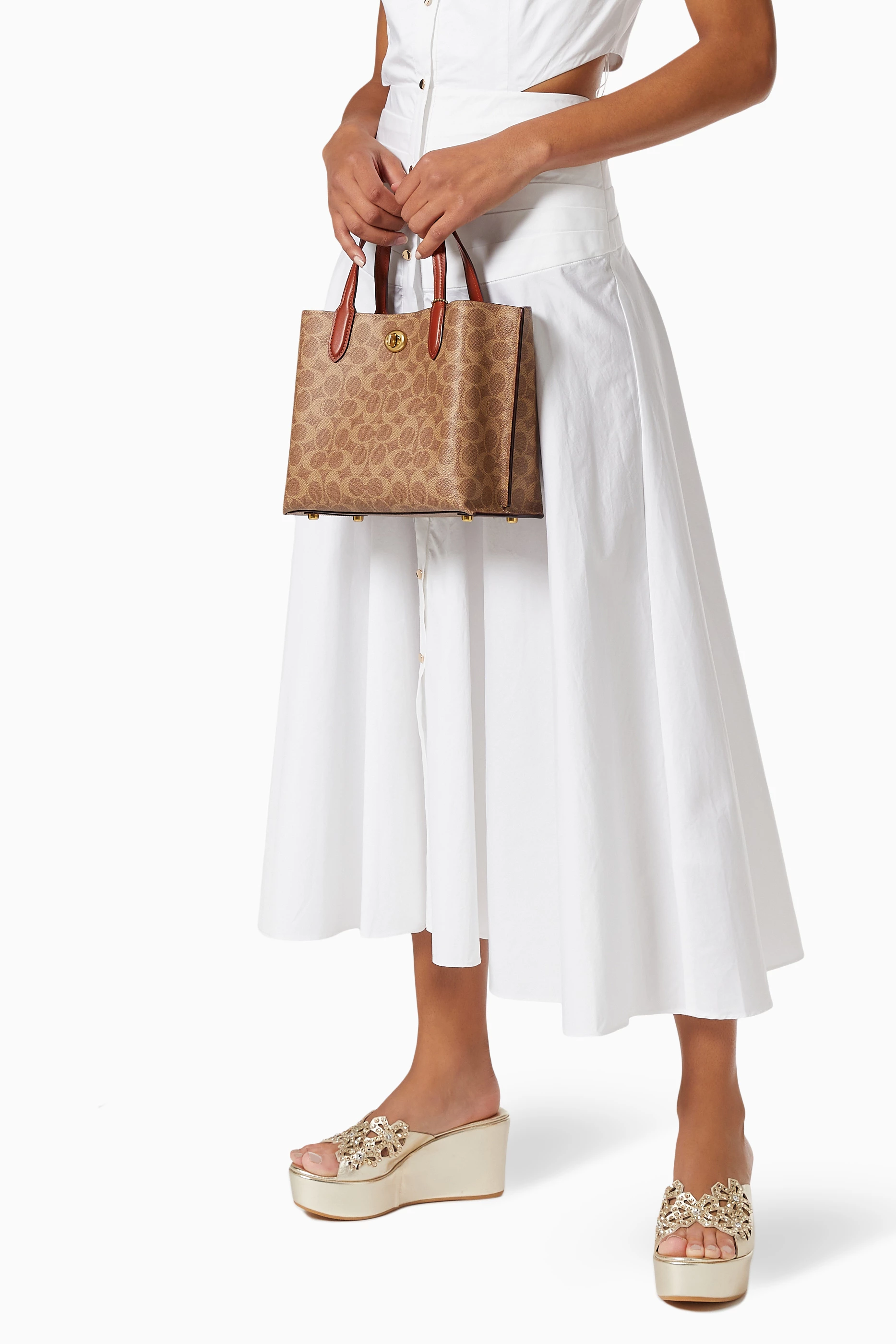 Coach charlie signature canvas carryall tote store