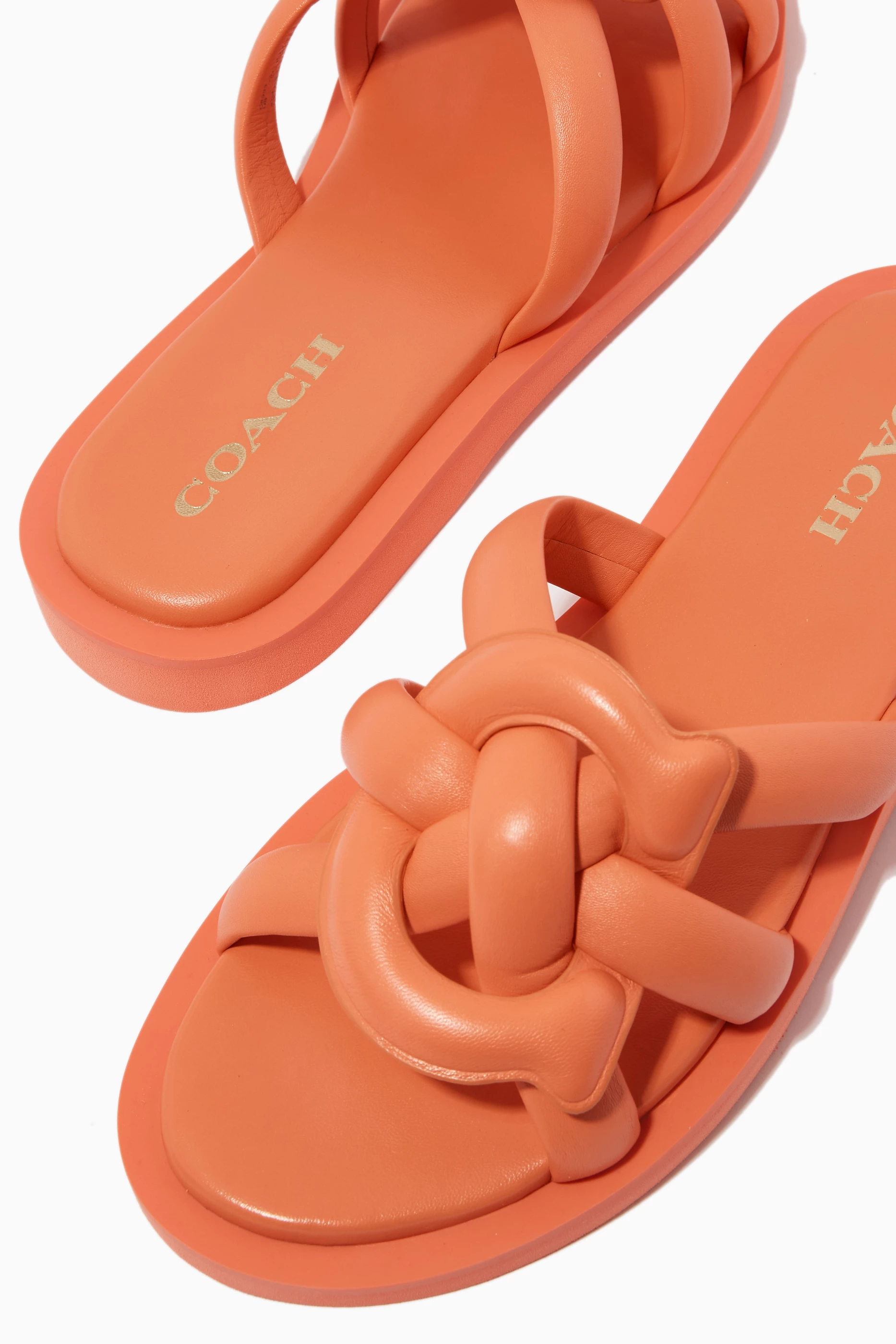 Coach orange sandals cheap