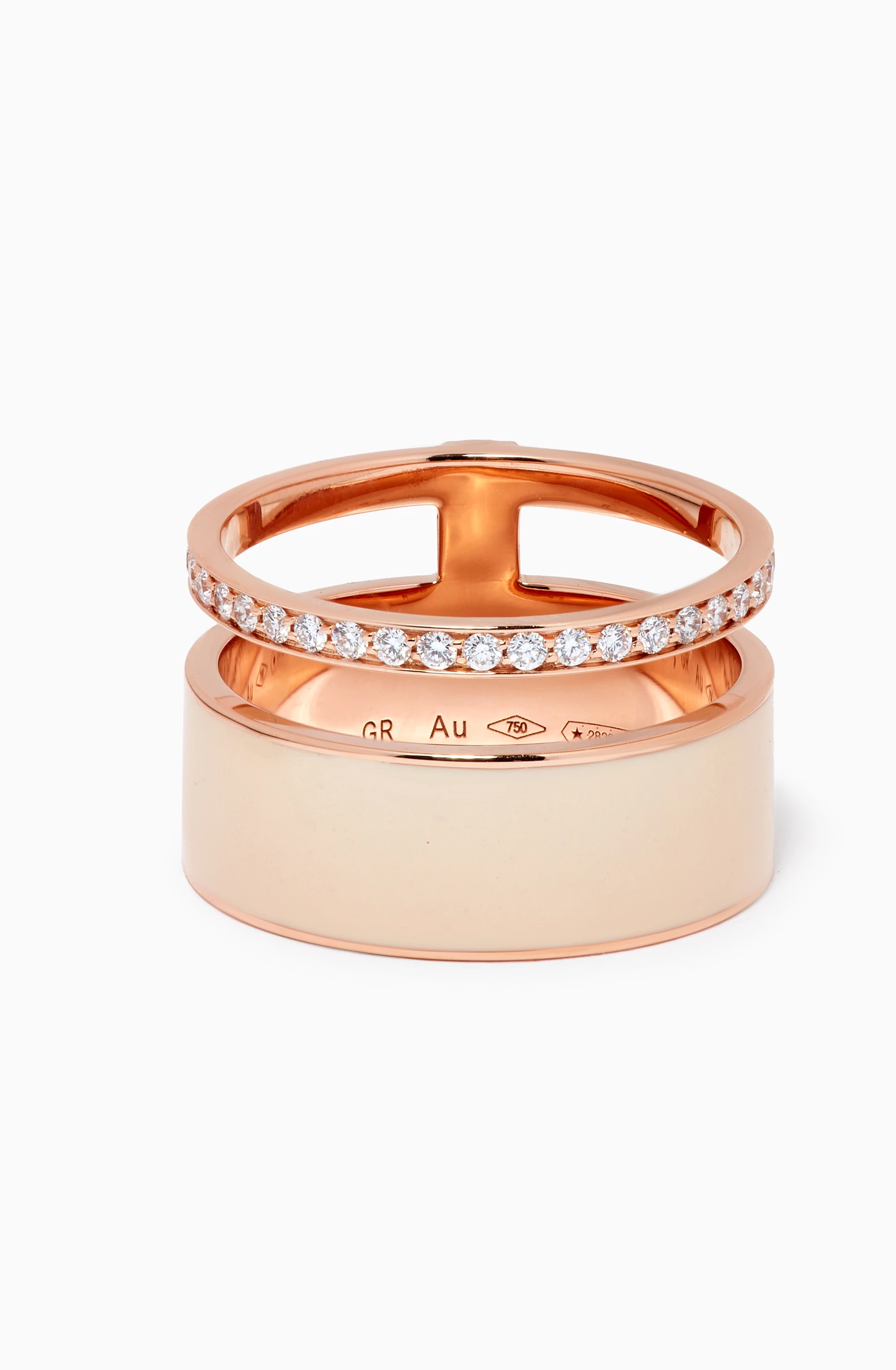 18kt rose gold Berbere double ring
