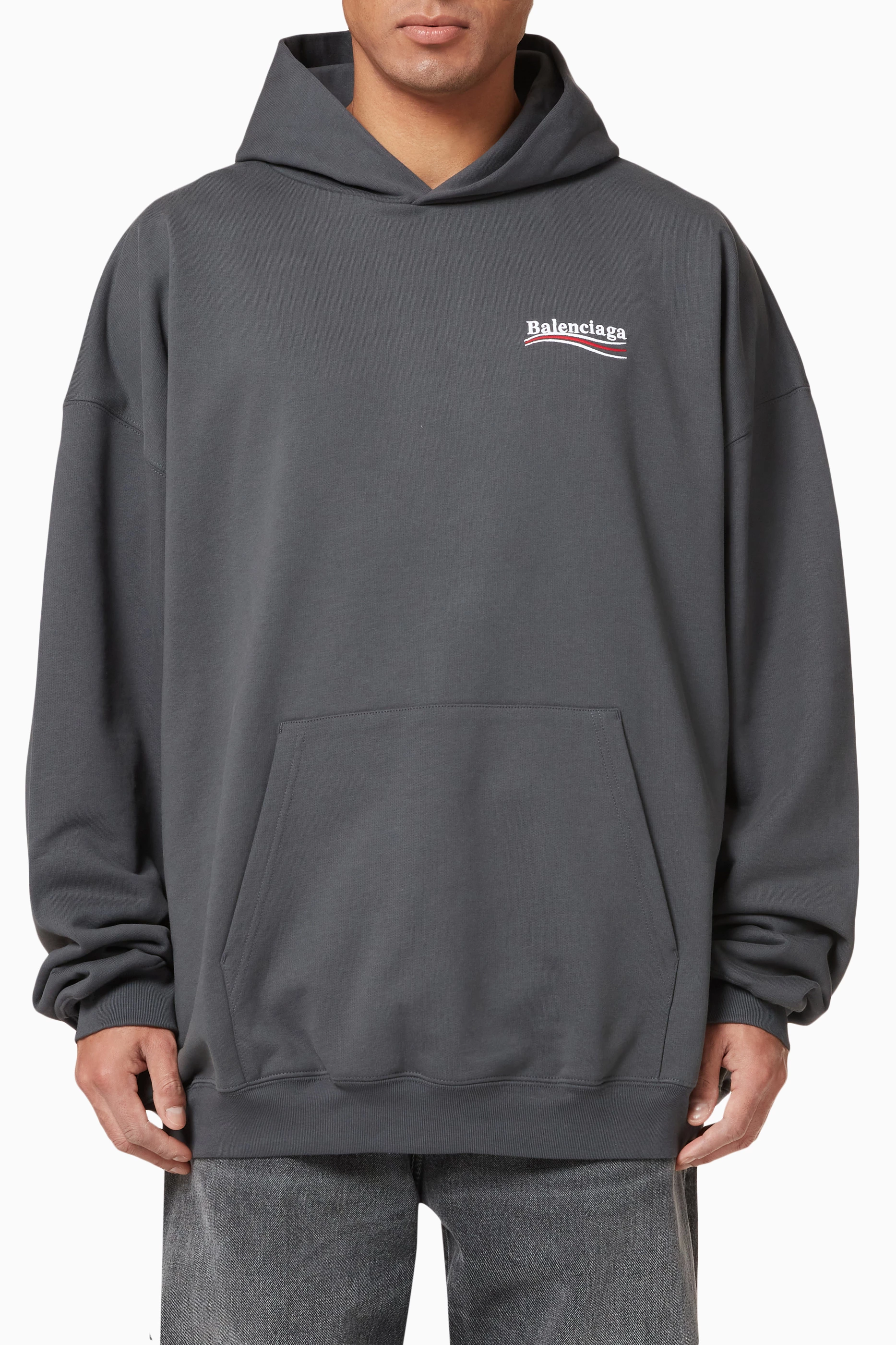 Grey balenciaga on sale hoodie
