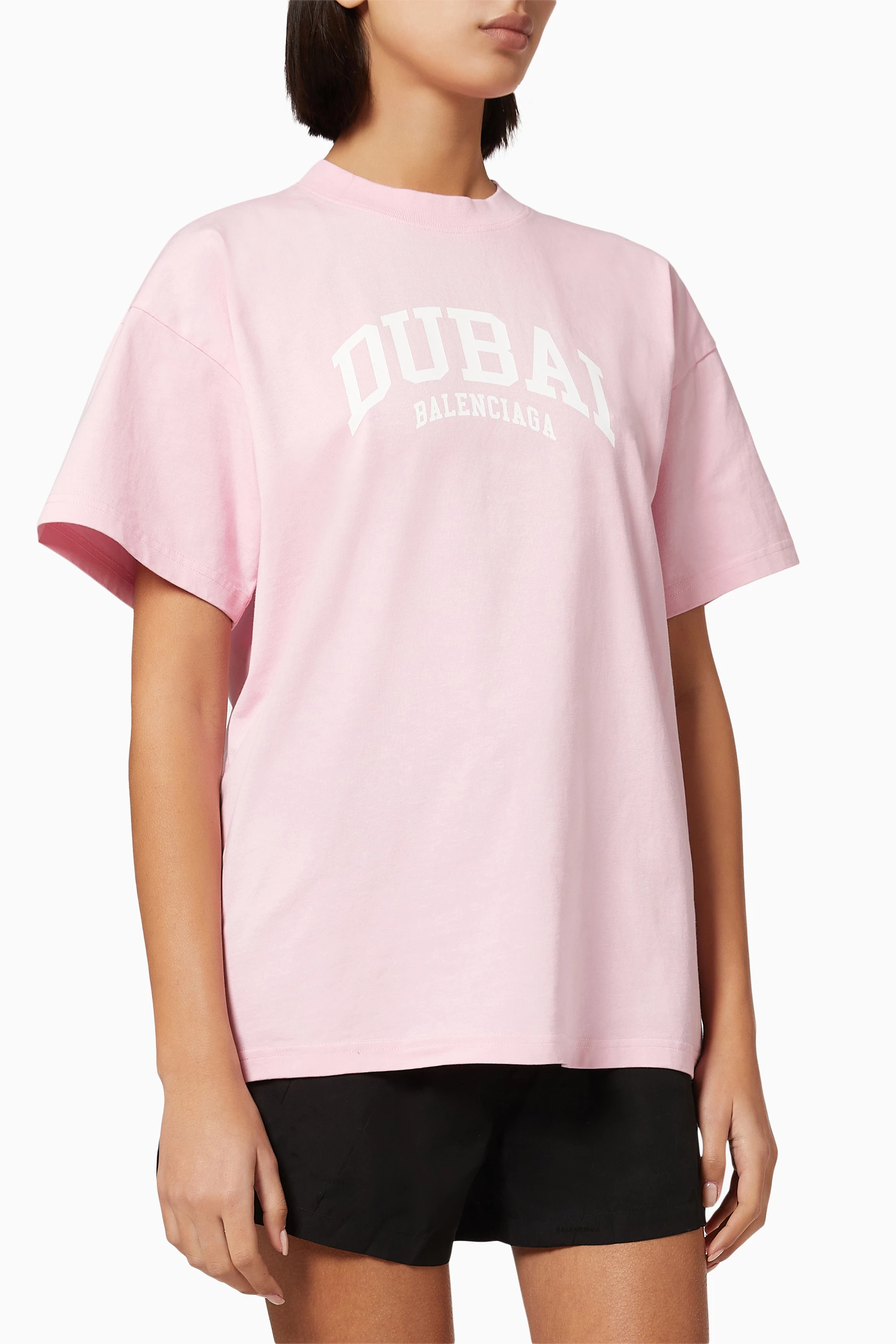 Balenciaga pink logo t shop shirt