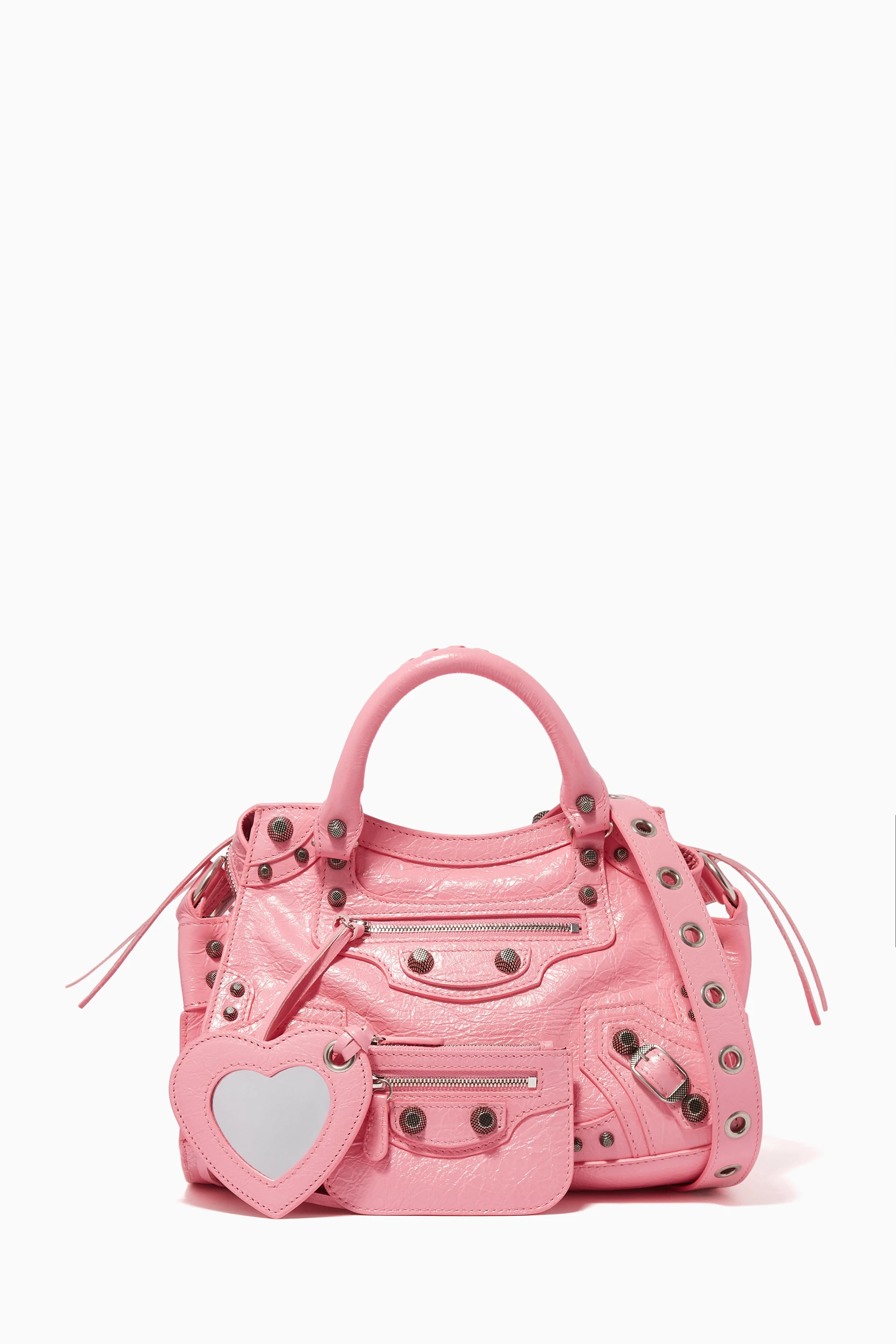 Buy Balenciaga Pink Neo Cagole XS Shoulder Bag in Arena Lambskin