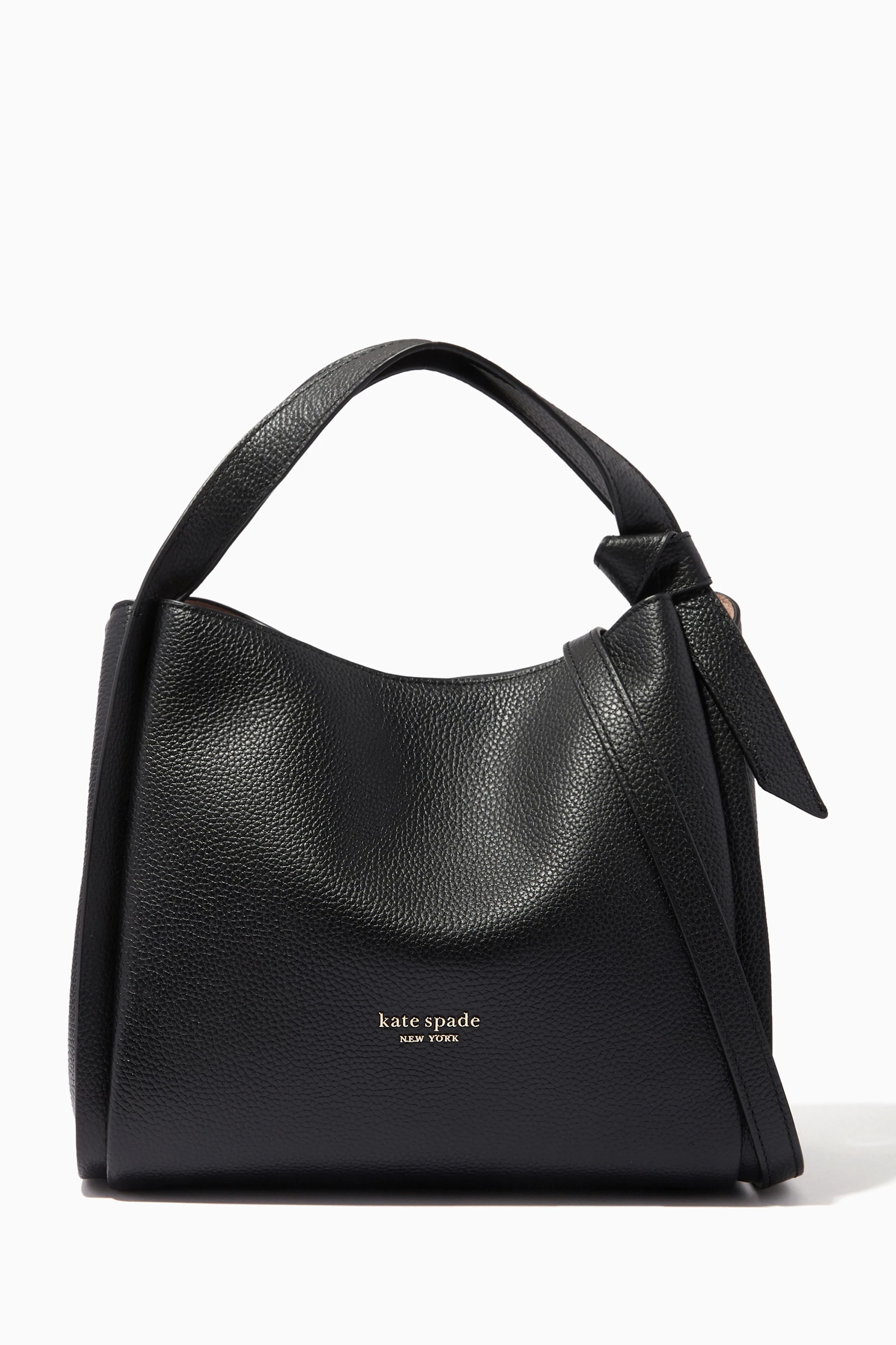 Kate Spade New York Knott Medium Leather Shoulder Bag - Black