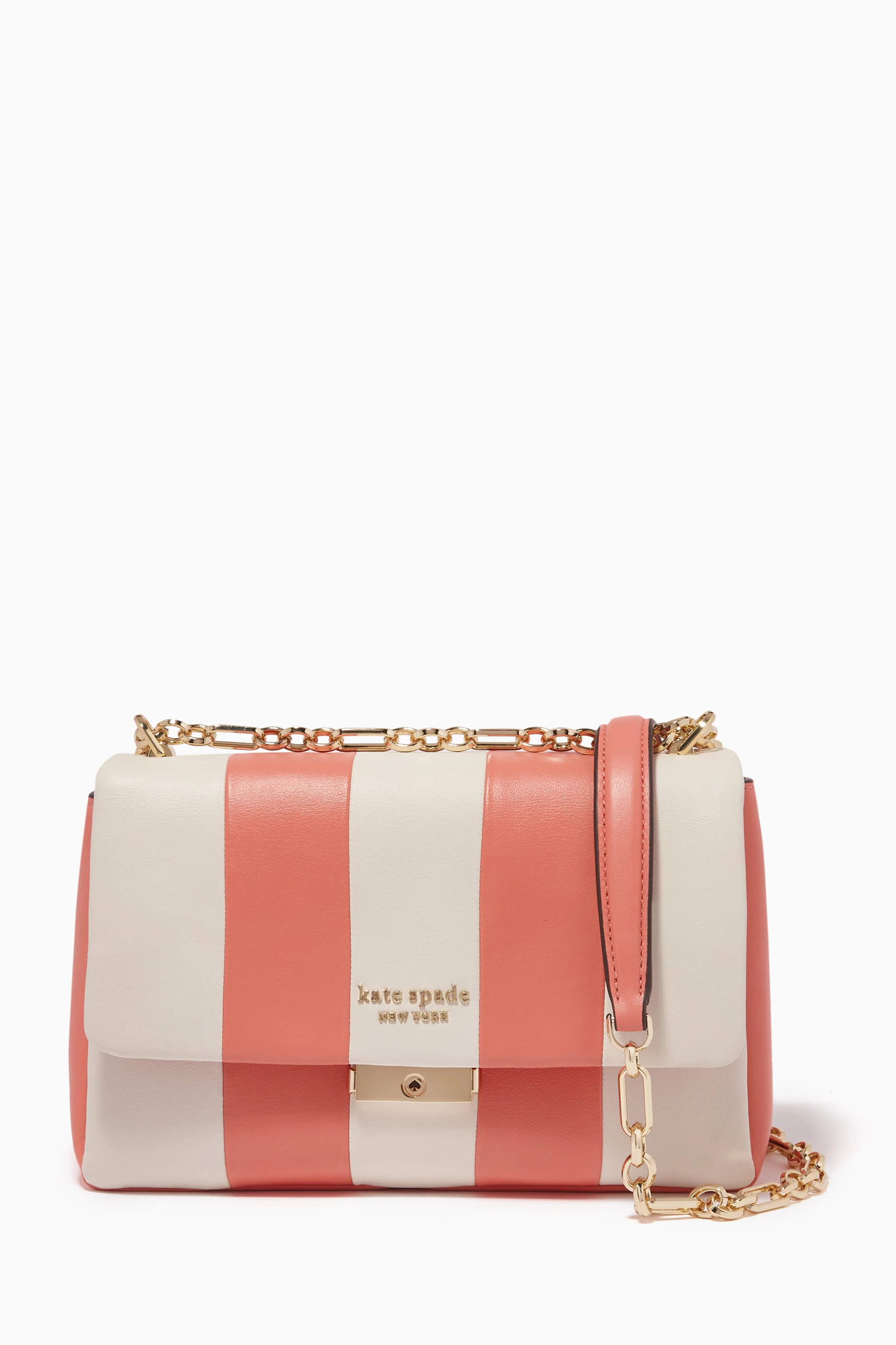 Kate spade pink and white striped bag outlet