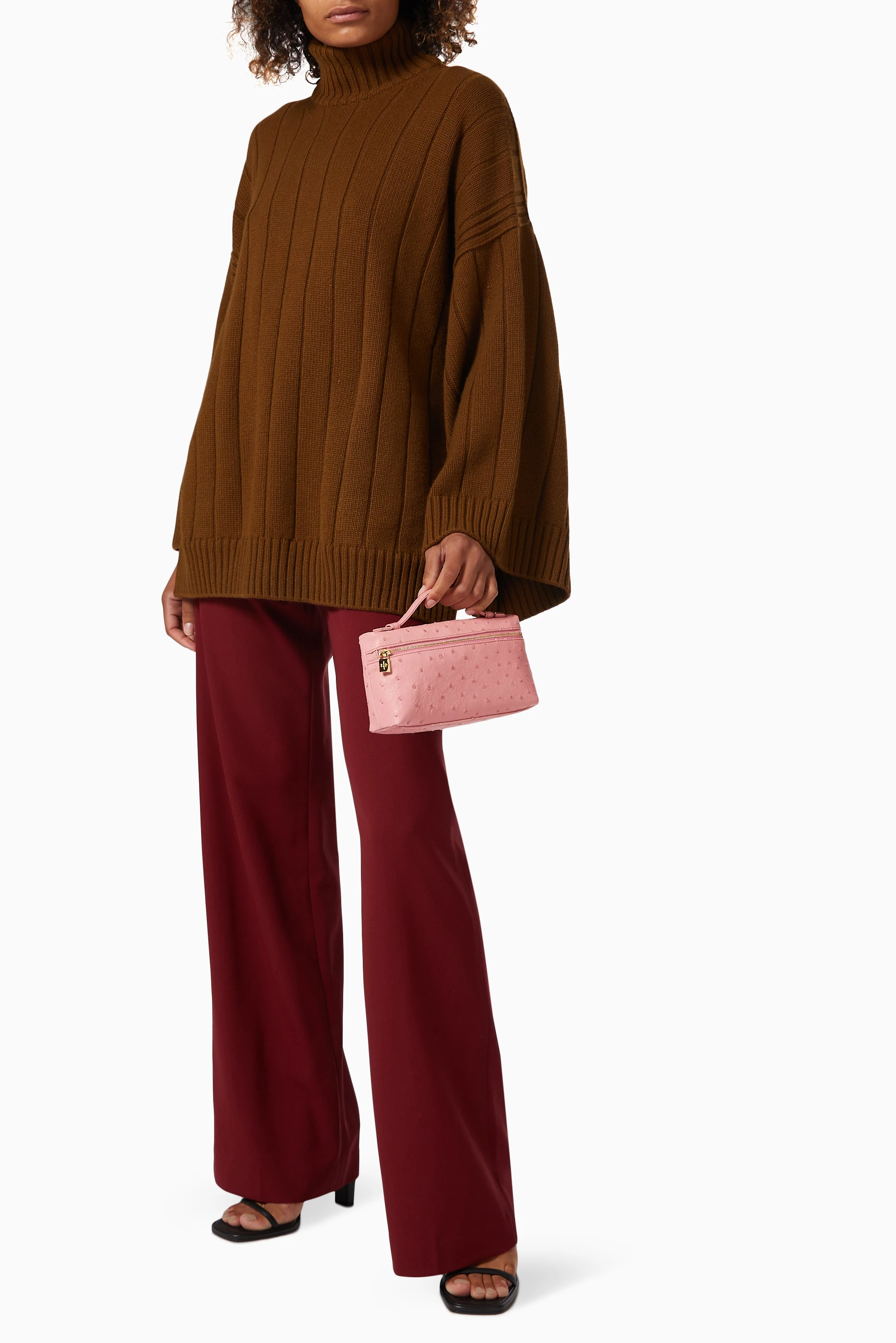 Loro Piana Pink Ostrich Leather Zip L19 Pouch Loro Piana | The Luxury Closet