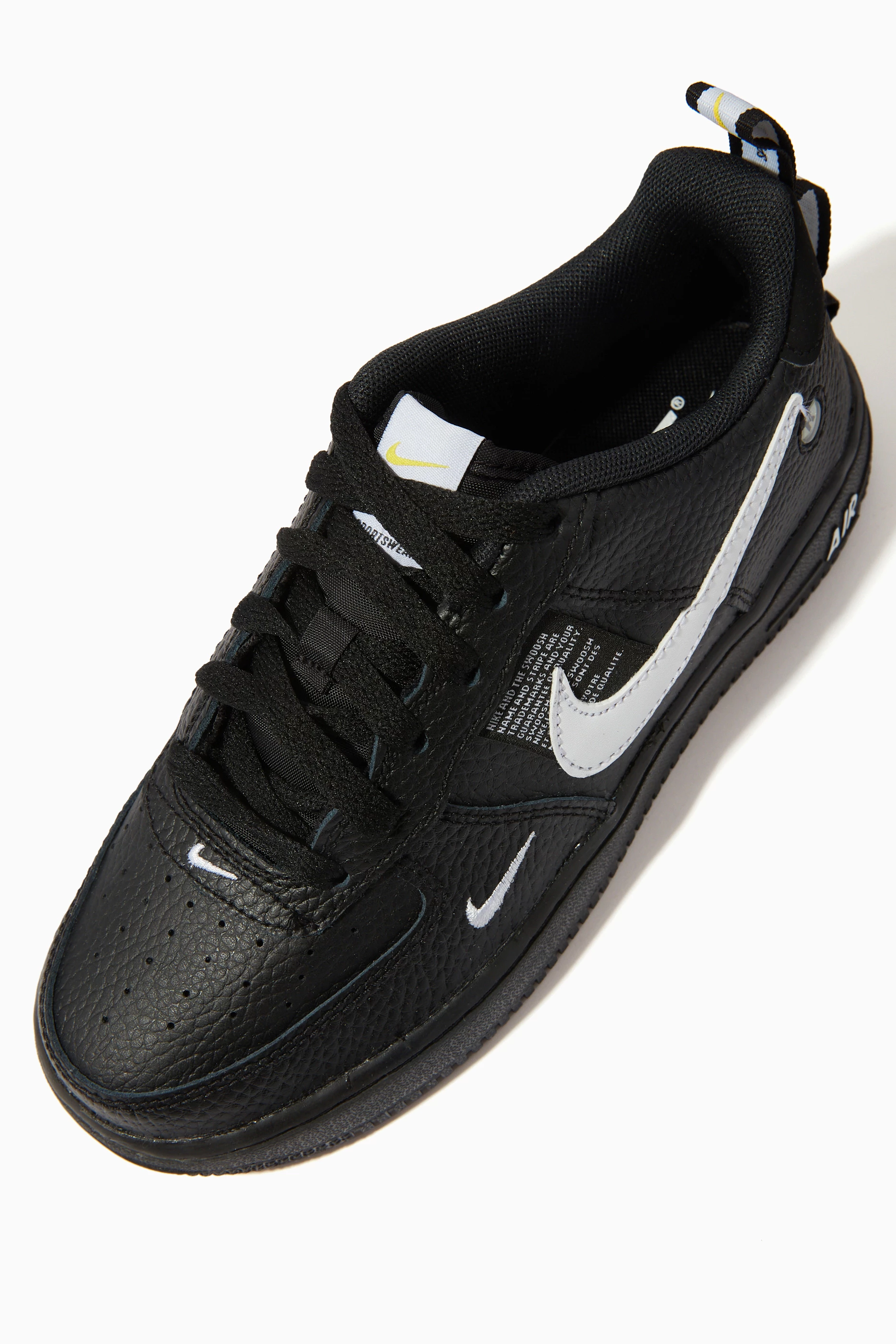 Buy Nike Black Air Force 1 Utility Sneakers in Leather for Boys in