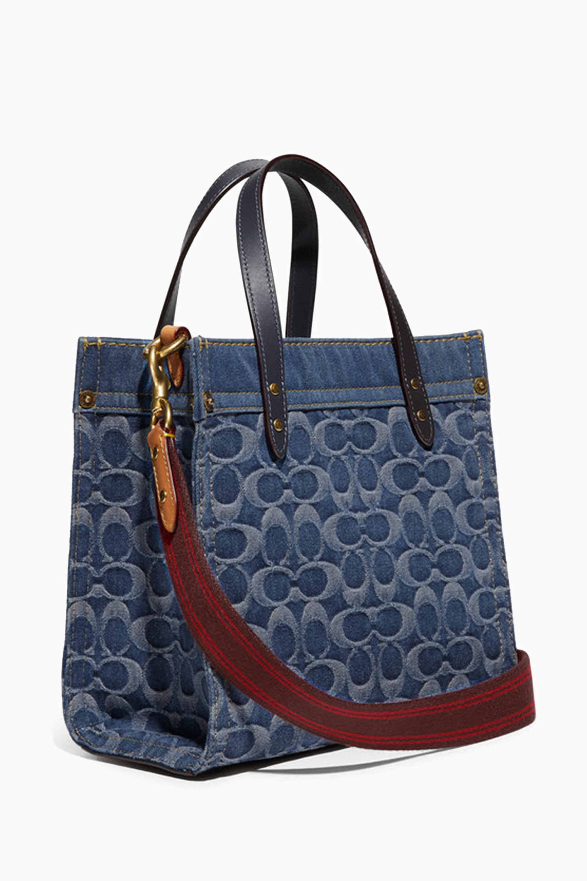 Coach denim tote bag store