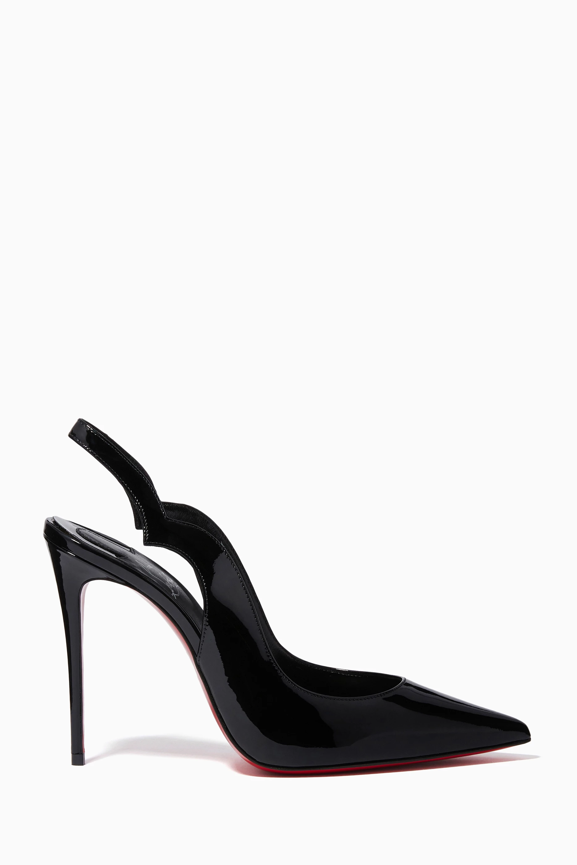 Buy Christian Louboutin Black Hot Chick Sling Pumps in Patent