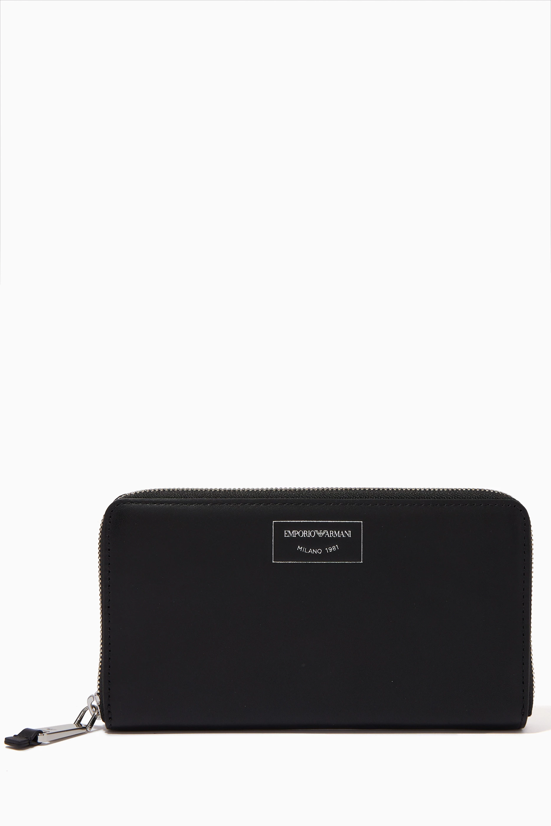 Buy Emporio Armani Black My EA Zip Around Wallet in Eco Leather