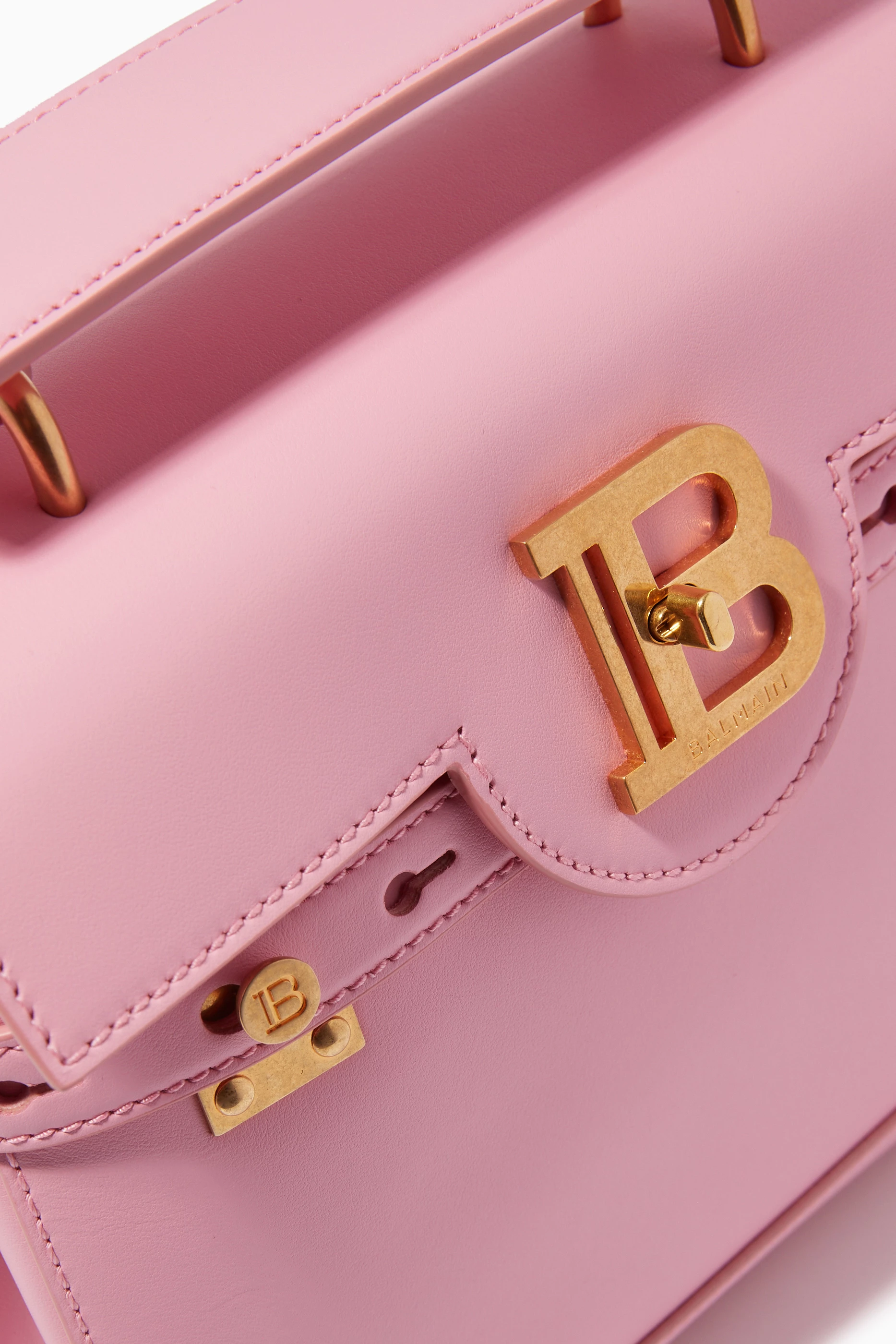 Buy Balmain Pink B Buzz 23 Bag in Smooth Leather for Women in