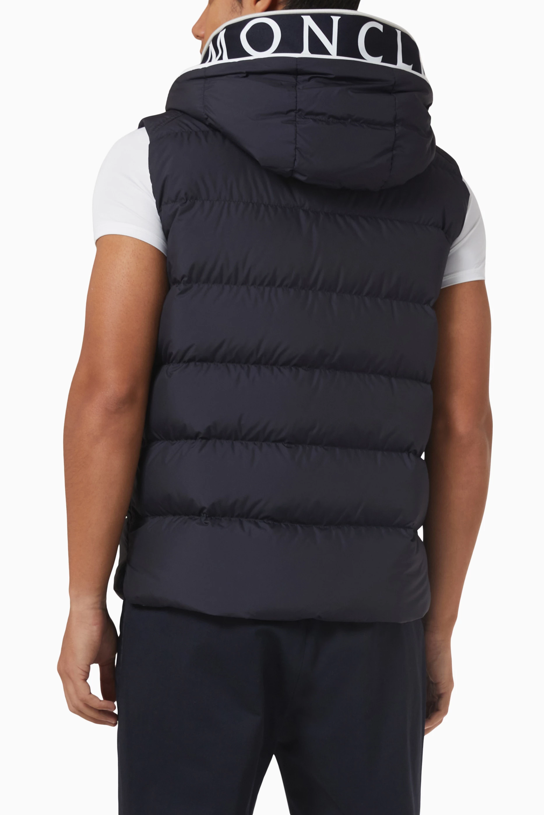 Buy Moncler Blue Cardamine Logo Padded Vest in Nylon for Men in