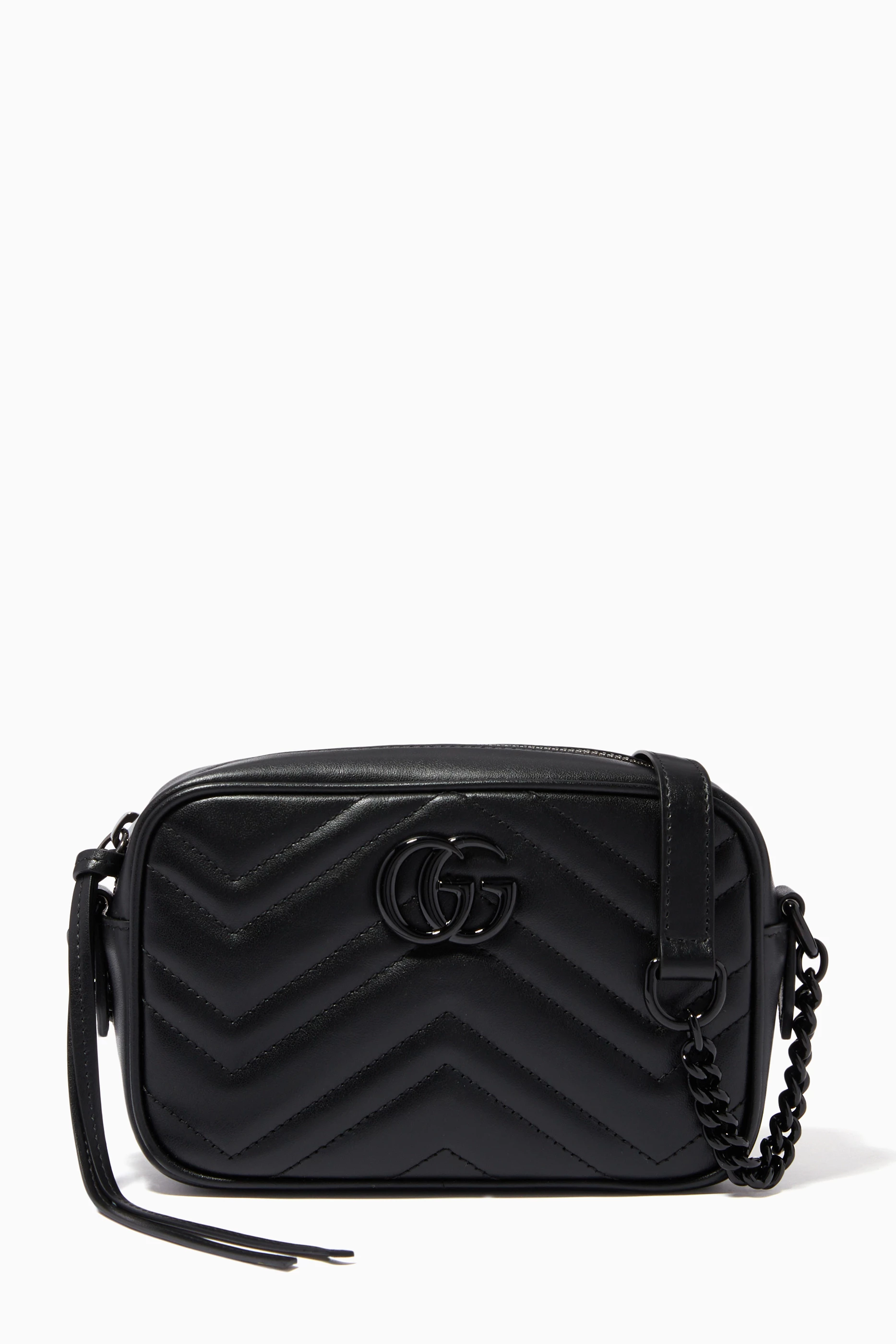 Gucci gg marmont mini 2025 chevron leather satchel bag