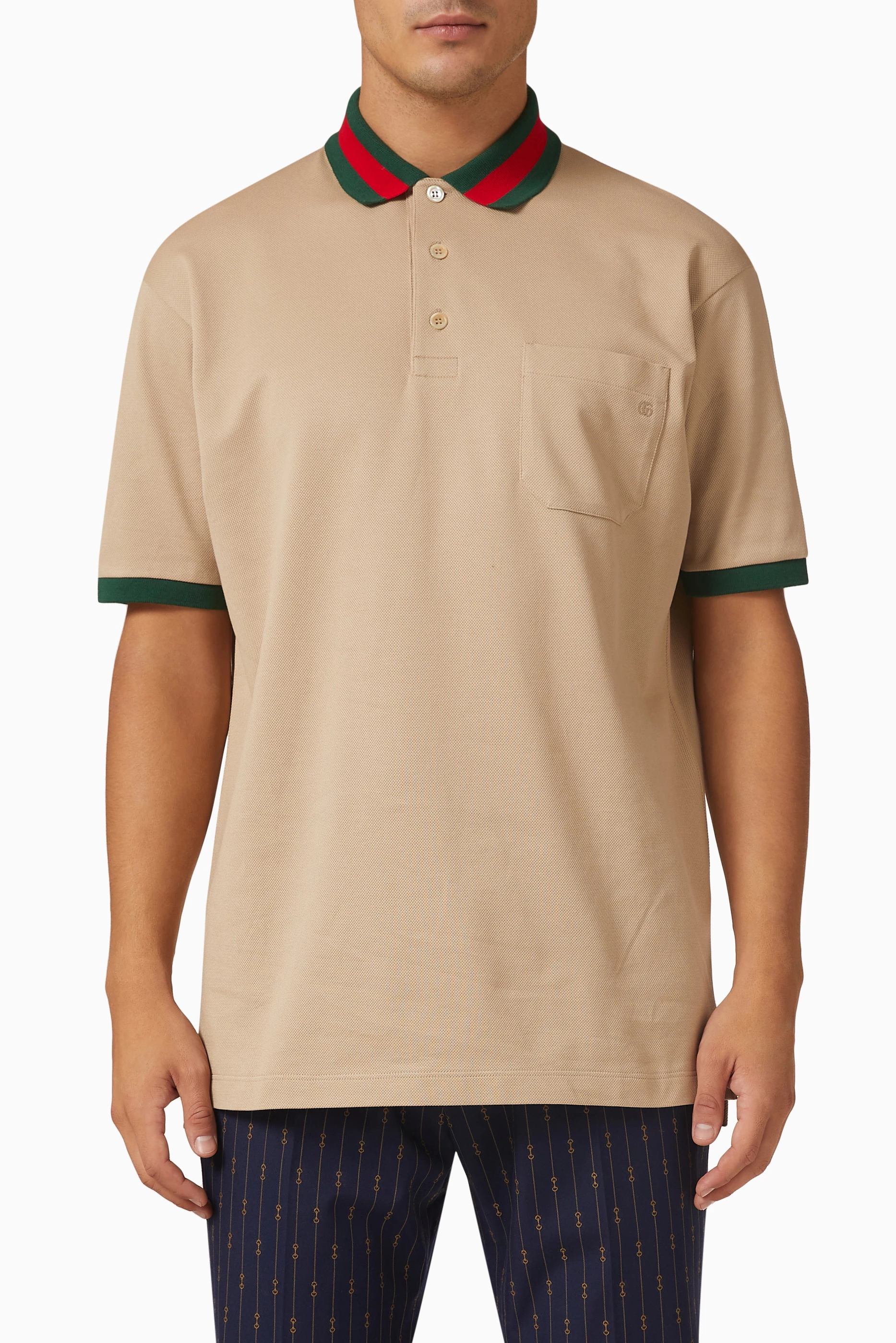 Gucci web collar polo shirt new arrivals