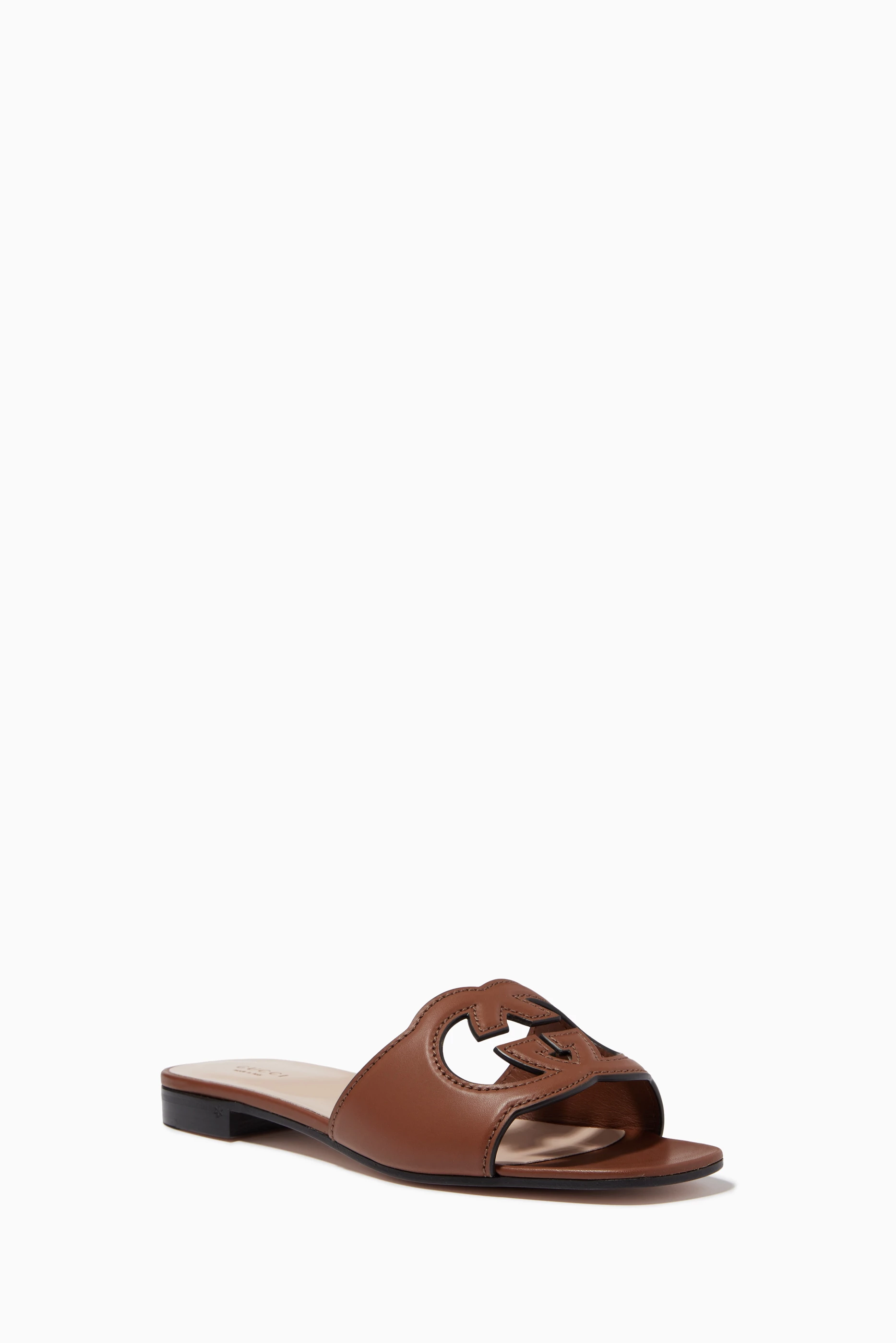 Gucci slides brown discount