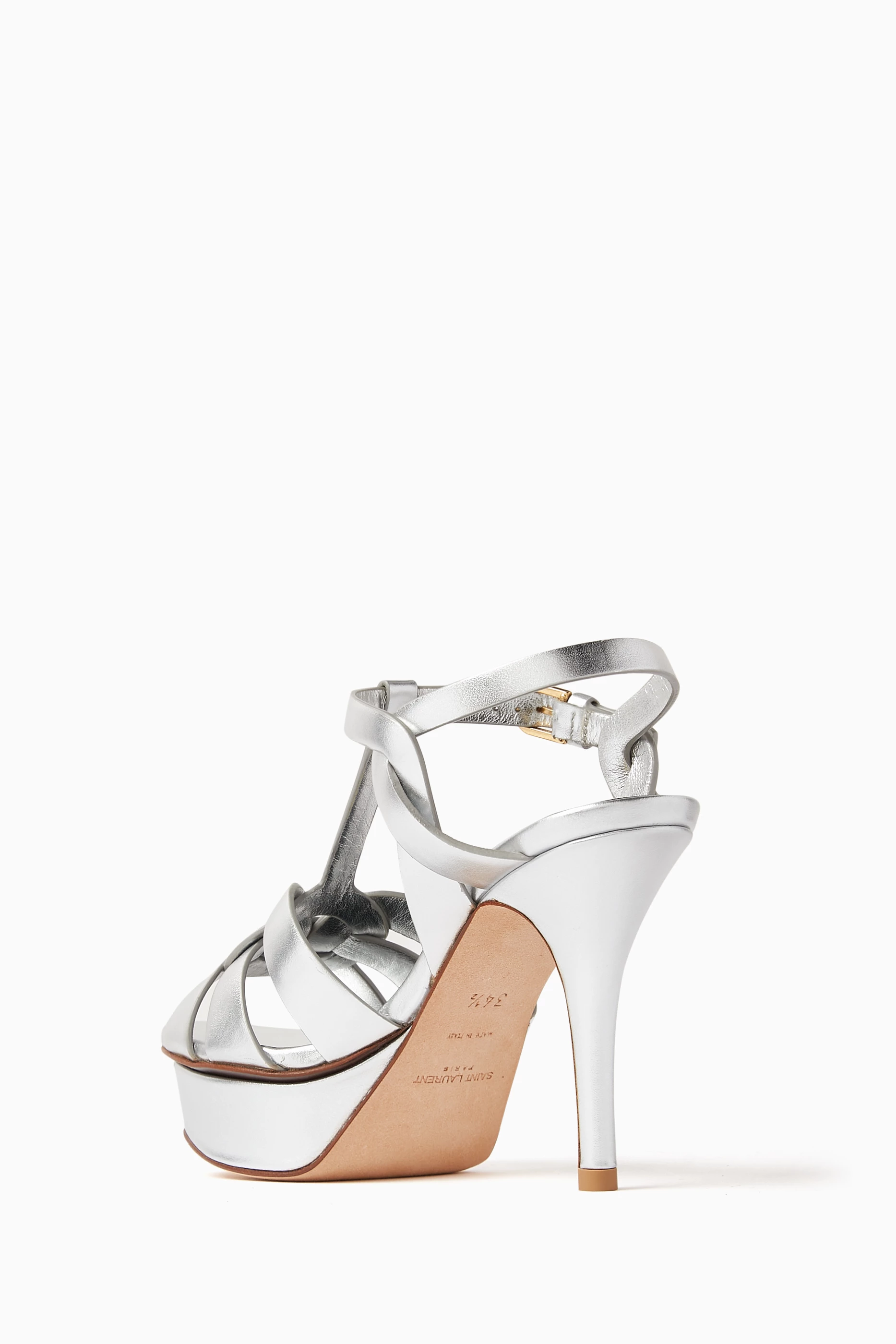 Ysl silver tribute heels hot sale