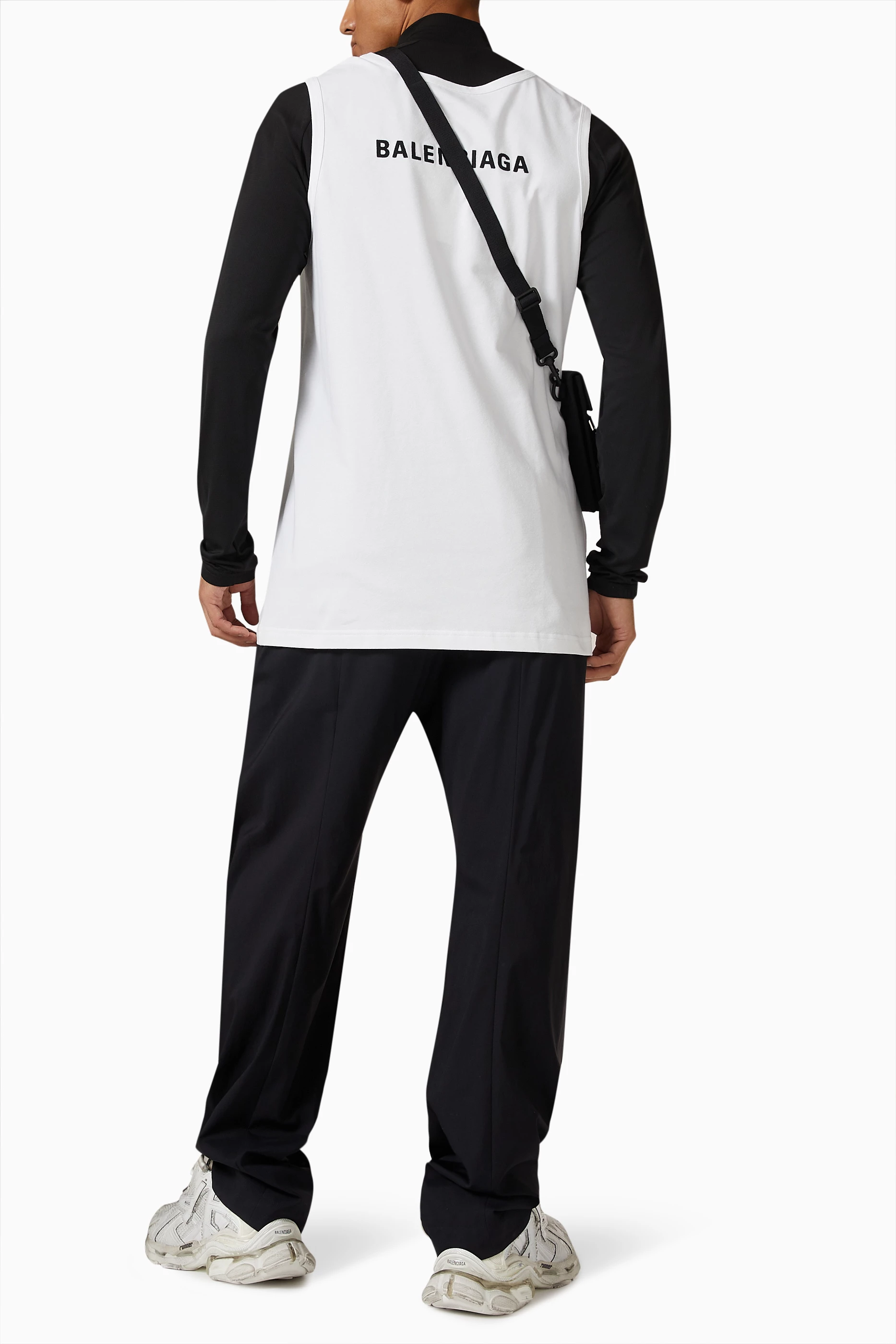 Buy Balenciaga White Logo Tank Top in Cotton for Men in Saudi Ounass