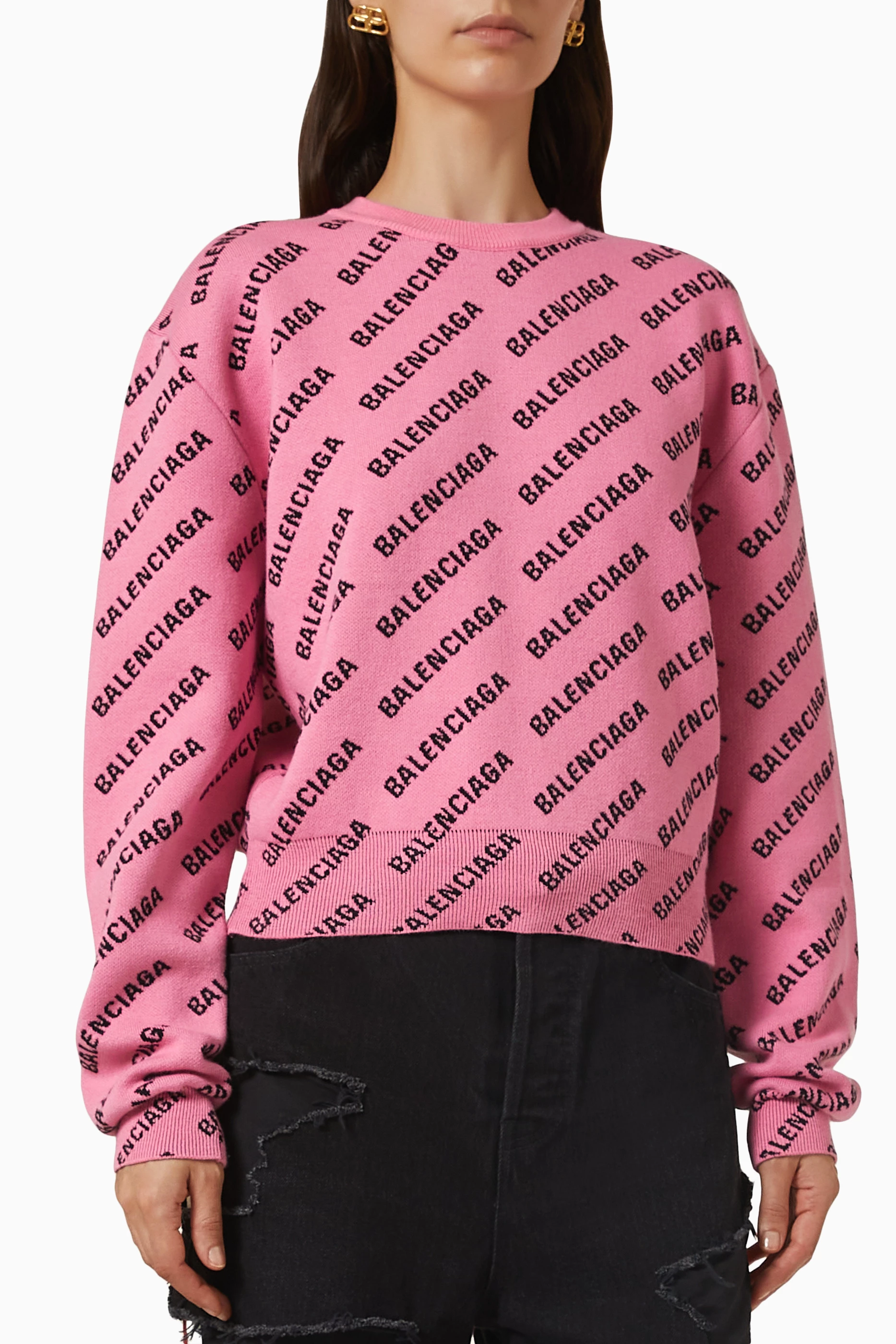 Balenciaga pink pullover cheap