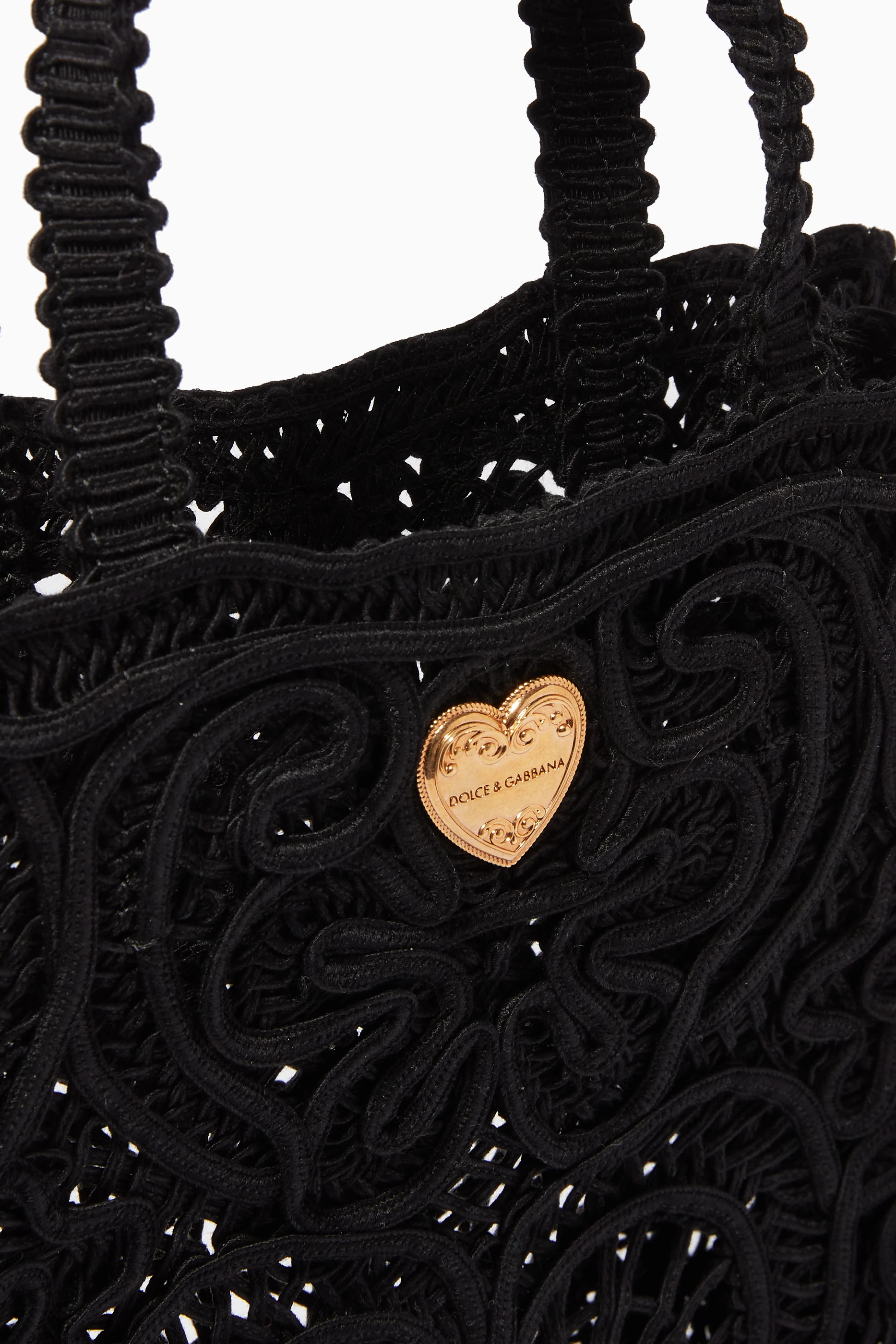 Buy Dolce Gabbana Black Beatrice Small Tote Bag in Cordonetto