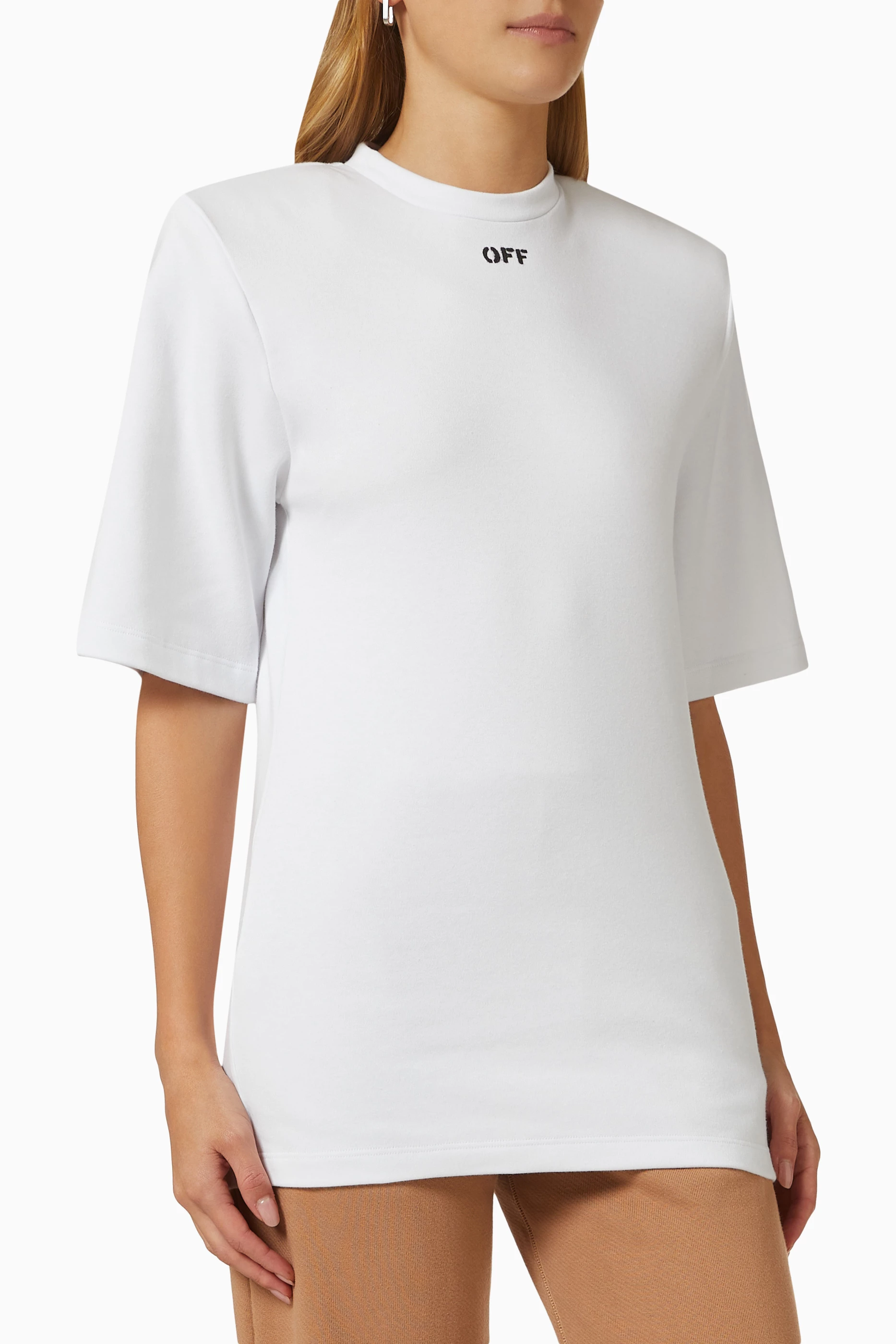 Womens t shirt clearance with shoulder pads