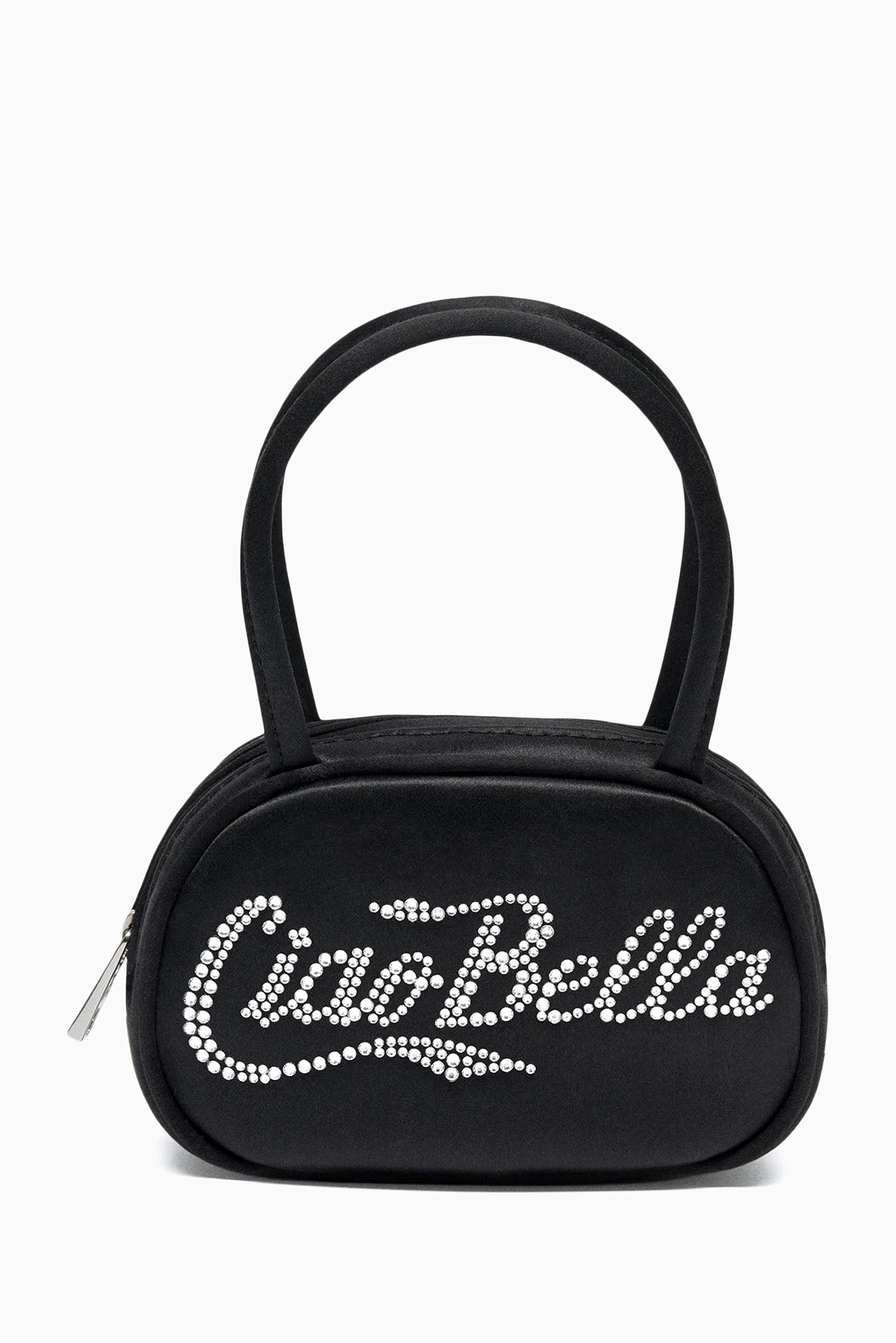 Buy Amina Muaddi Black Super Amini Ciao Bella Top handle Bag in