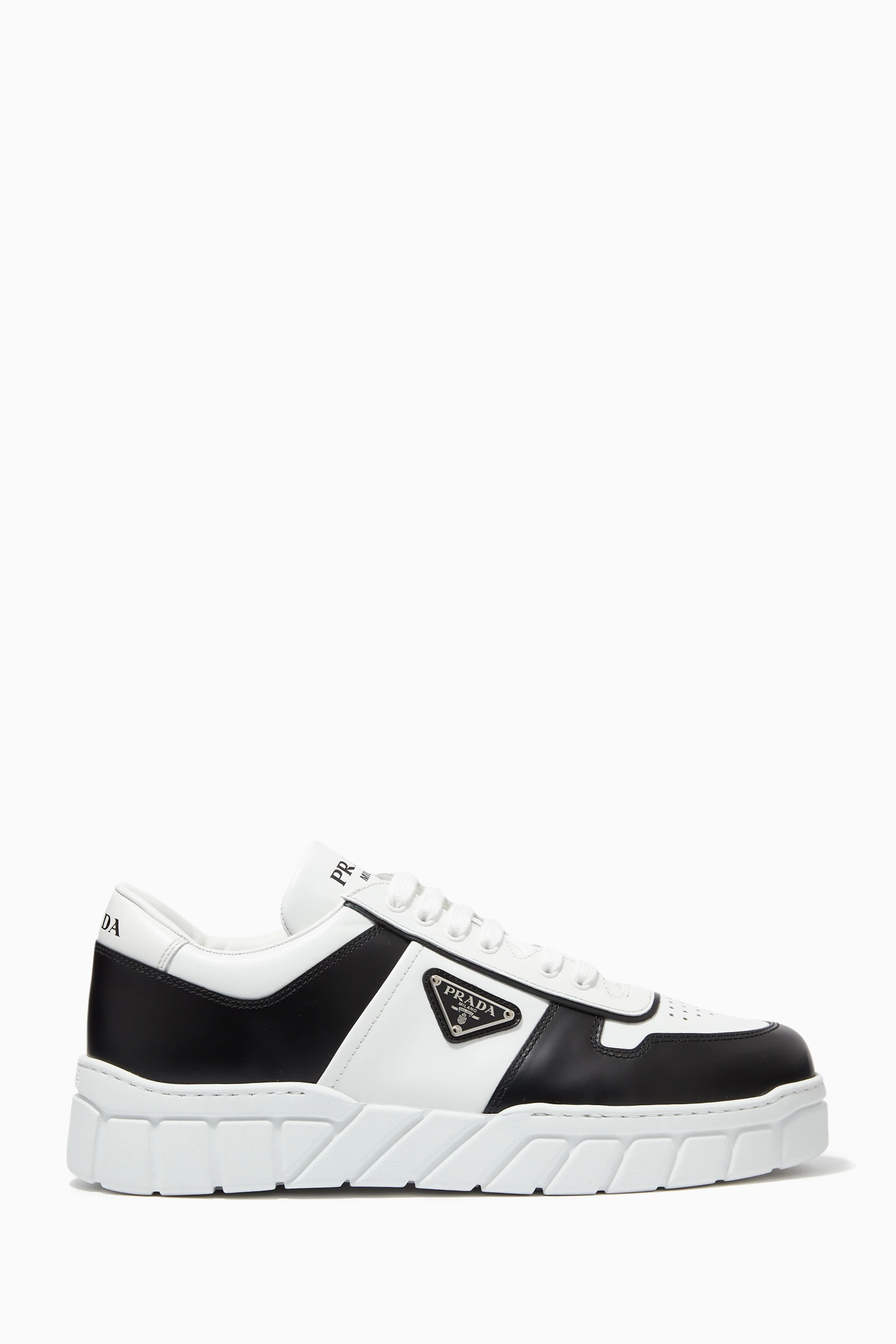 All white prada trainers on sale