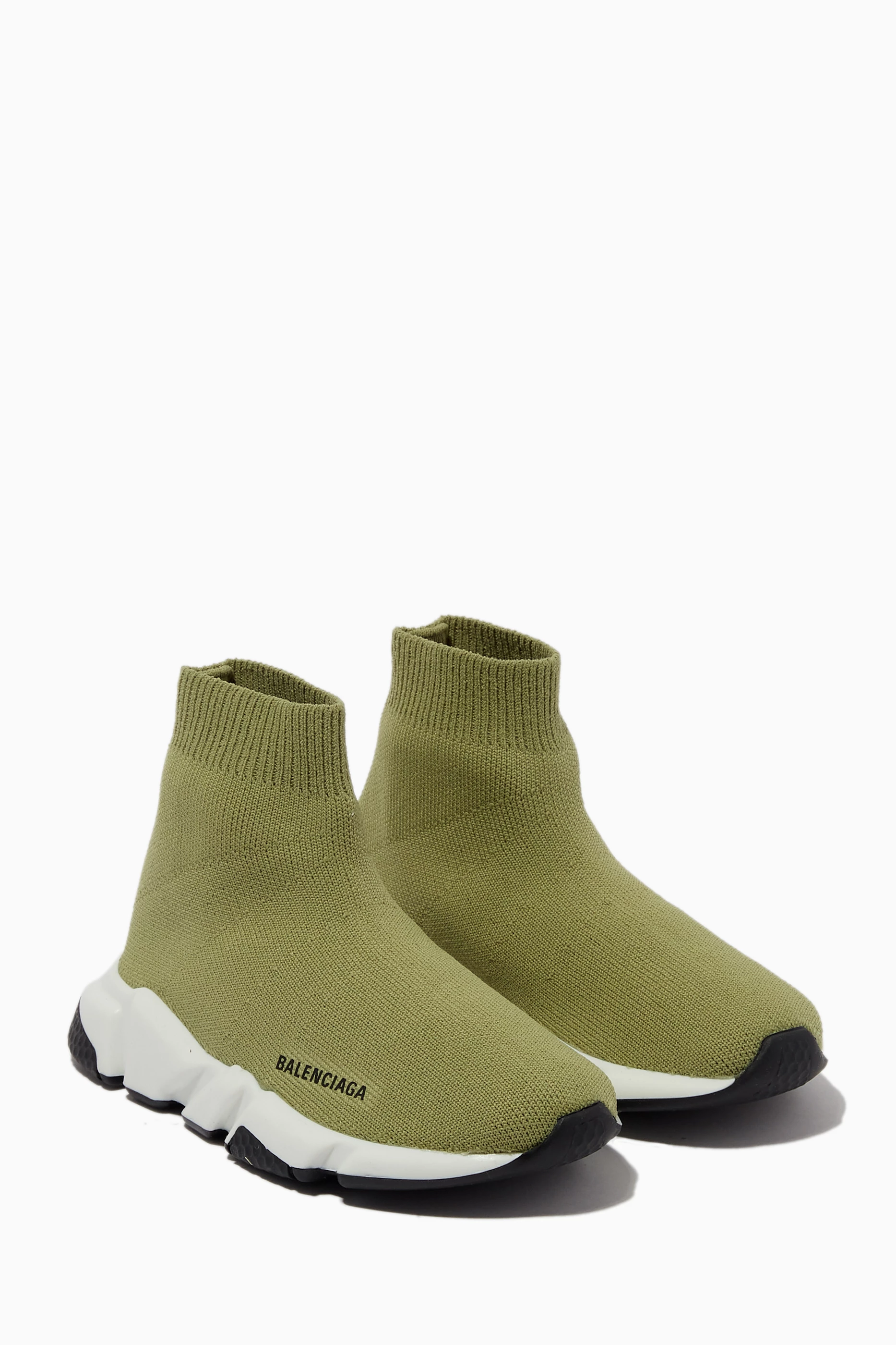 Green balenciaga speed trainer hot sale