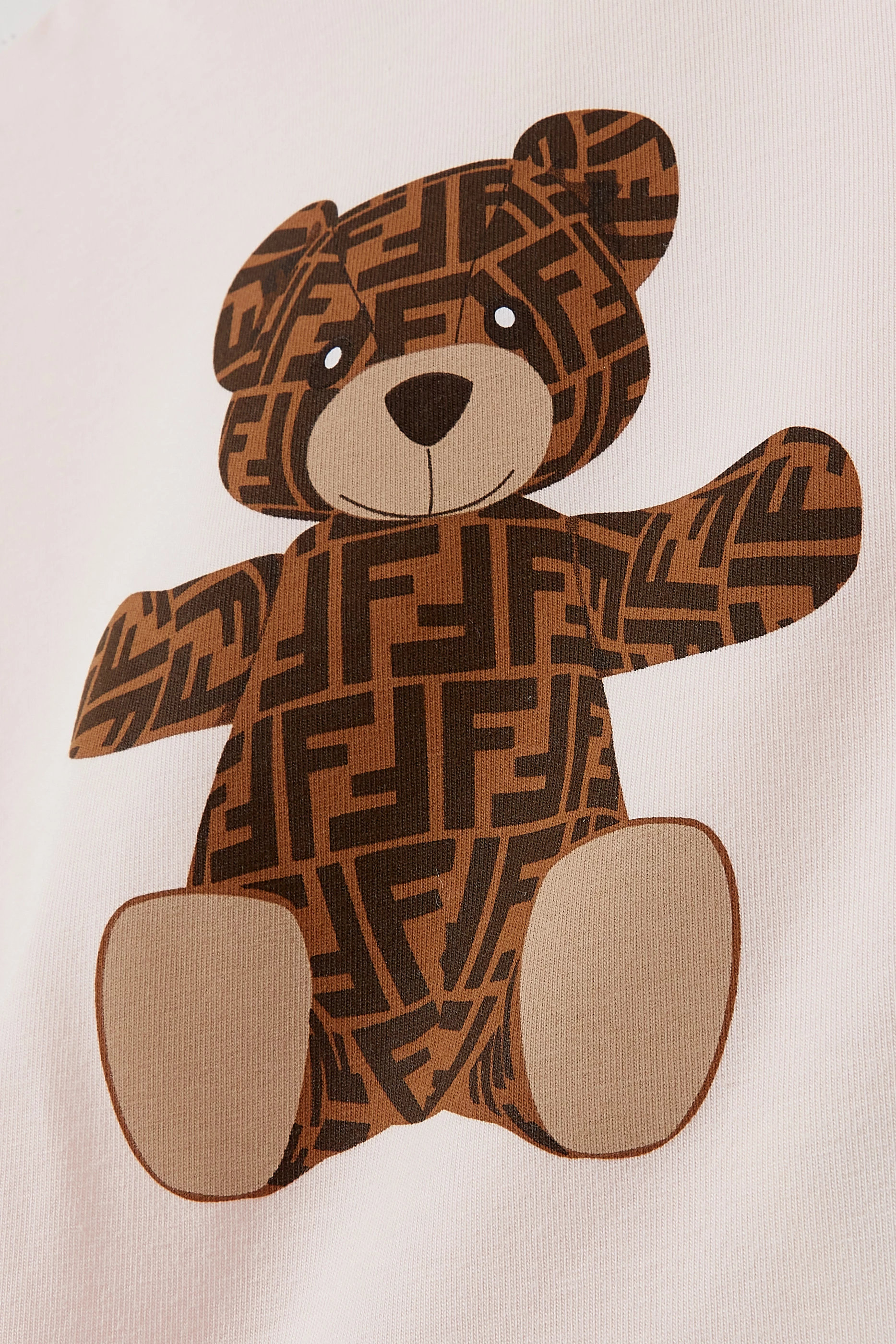 Buy Fendi Pink Logo Teddy Bear T shirt in Cotton for Girls in